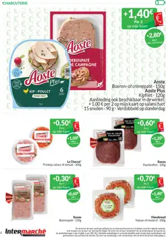 La Charcut' Preskop natuur of tomaat - 300g, Preskop natuur of tomaat - Voorbeeld van een folder van Intermarché, geldig van 01/09/2026 | Pagina: 4 | Producten: Mosterd, Kip, Filet, Salami