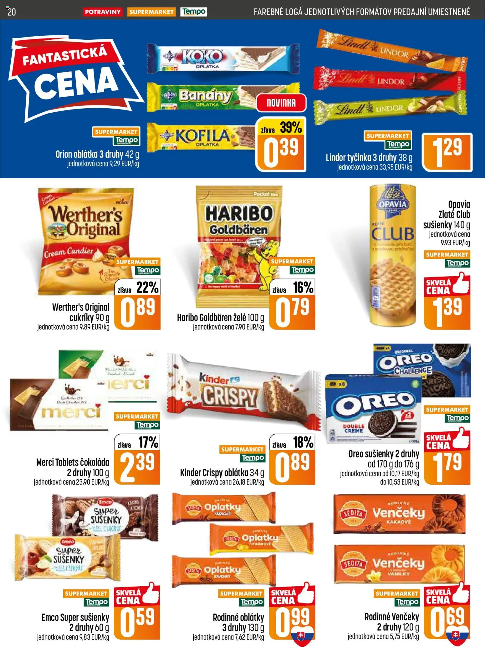 Nové COOP Jednota akcie – leták je platný od 21.05.2026 | Strana: 20 | Produkty: Merci, Čokoláda, Cukríky, Kakao