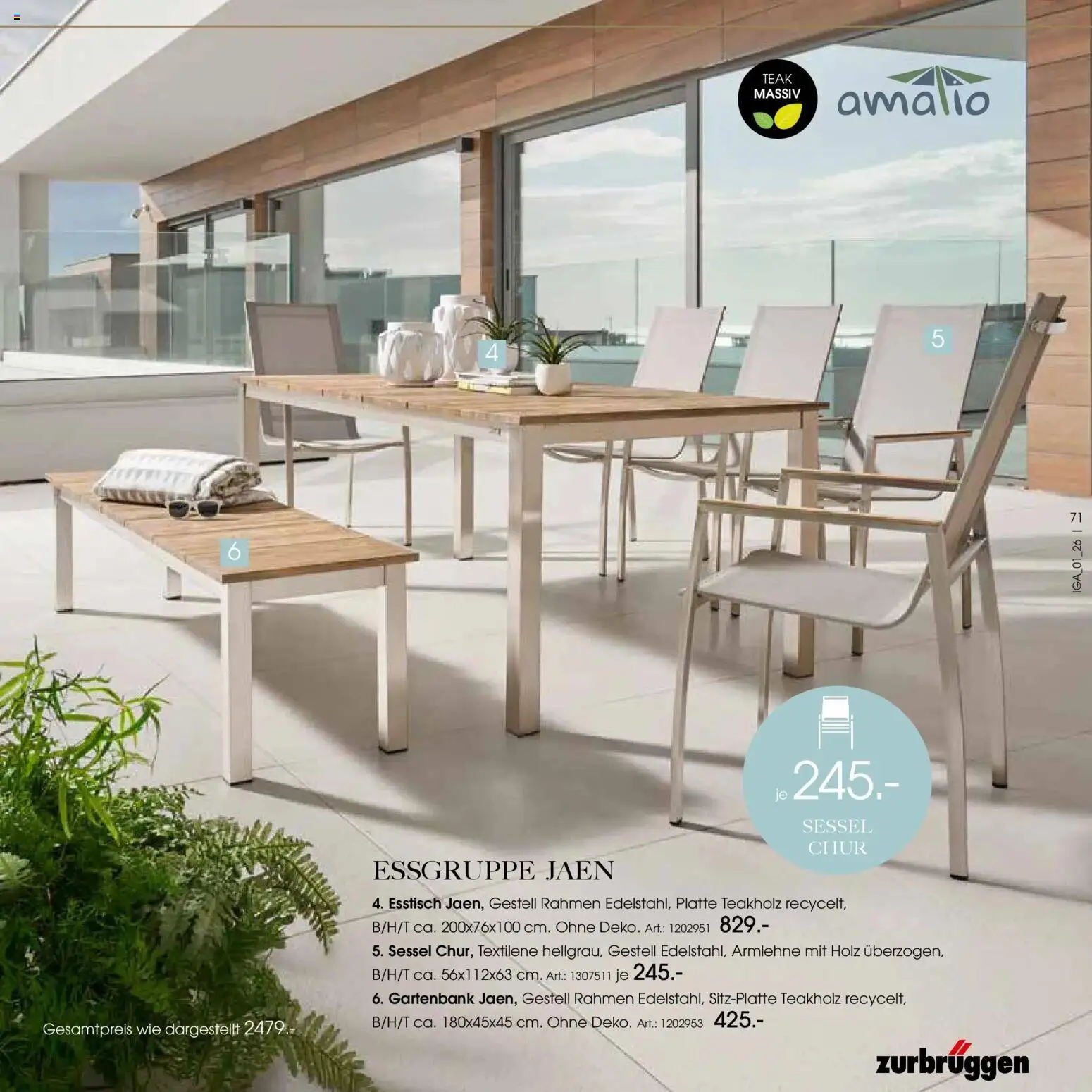 Zurbrüggen Garten Unna – gültig ab 19.03.2025 | Seite: 71 | Produkte: Esstisch, Essgruppe, Sessel