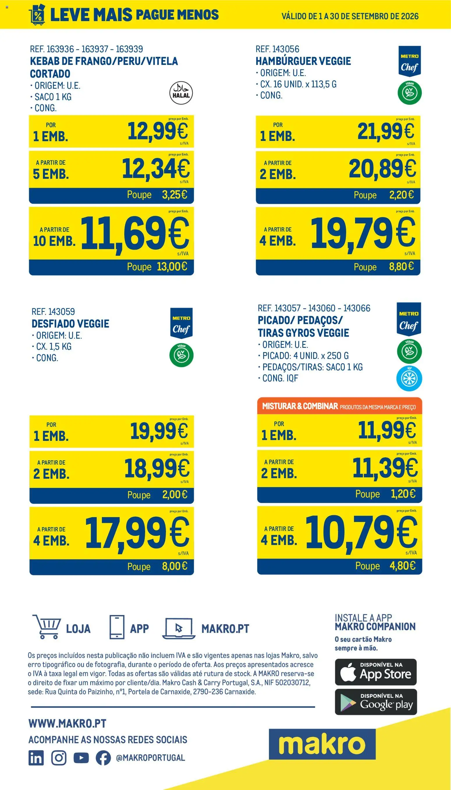 Makro Leve Mais Pague Menos - Carne Congelada │ válido de 01/09/2026 | Página: 6 | Produtos: Gyros, Saco, Hambúrguer