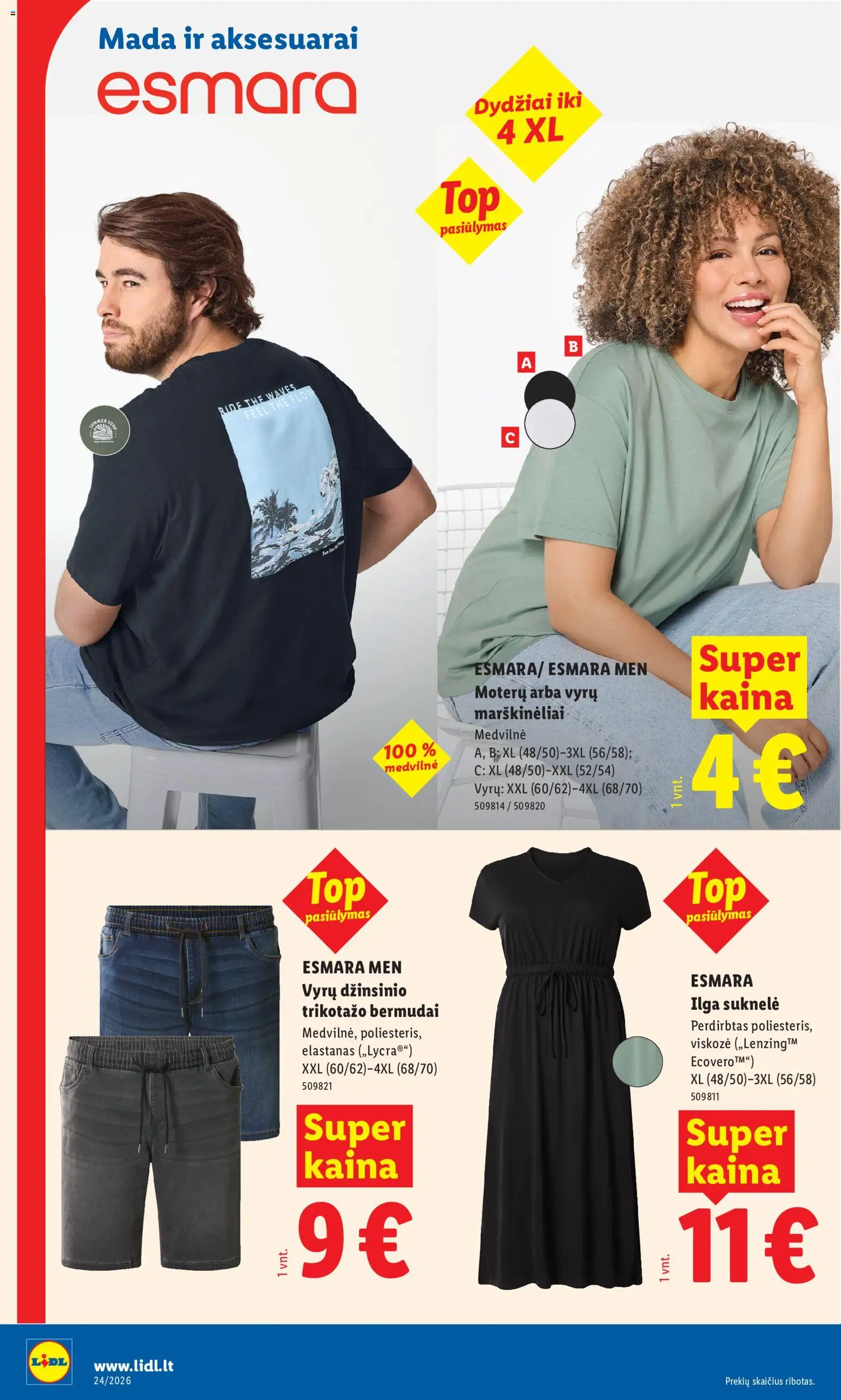 LIDL akcijos nuo 08.06.2026 | Puslapis: 4 | Prekių: Suknelė, Marškinėliai
