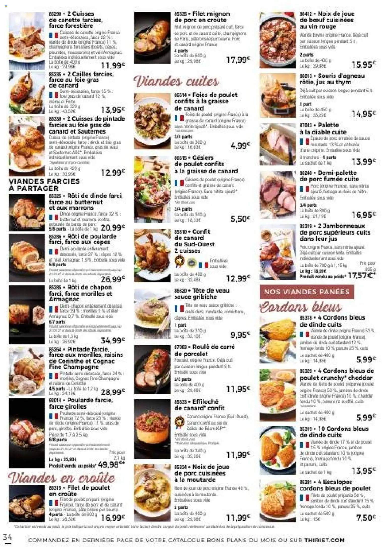 {H1} | Page: 34 | Produits: Poulet, Raisins, Cailles, Porc
