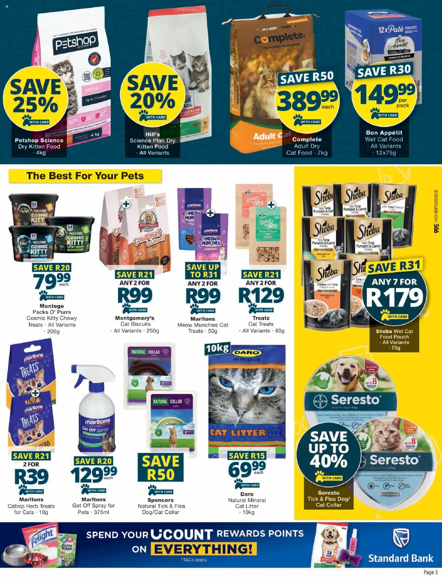 New Checkers catalogue – valid from 07/09/2026 | Page: 3 | Products: Pouches, Biscuits, Chicken, Cat food