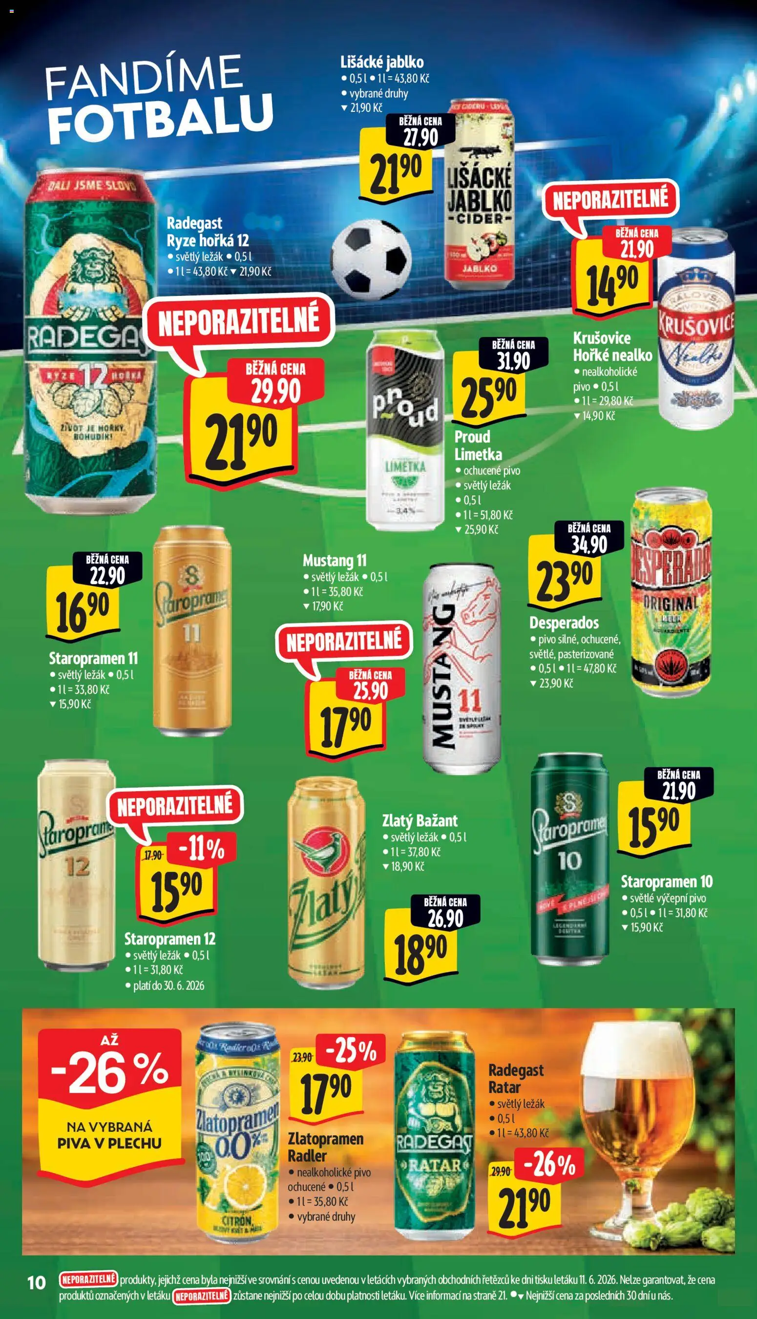 Albert leták - Supermarket od 17.06.2026 | Strana: 18 | Produkty: Zlatopramen, Staropramen 10, Zlatý Bažant, Nealkoholické pivo