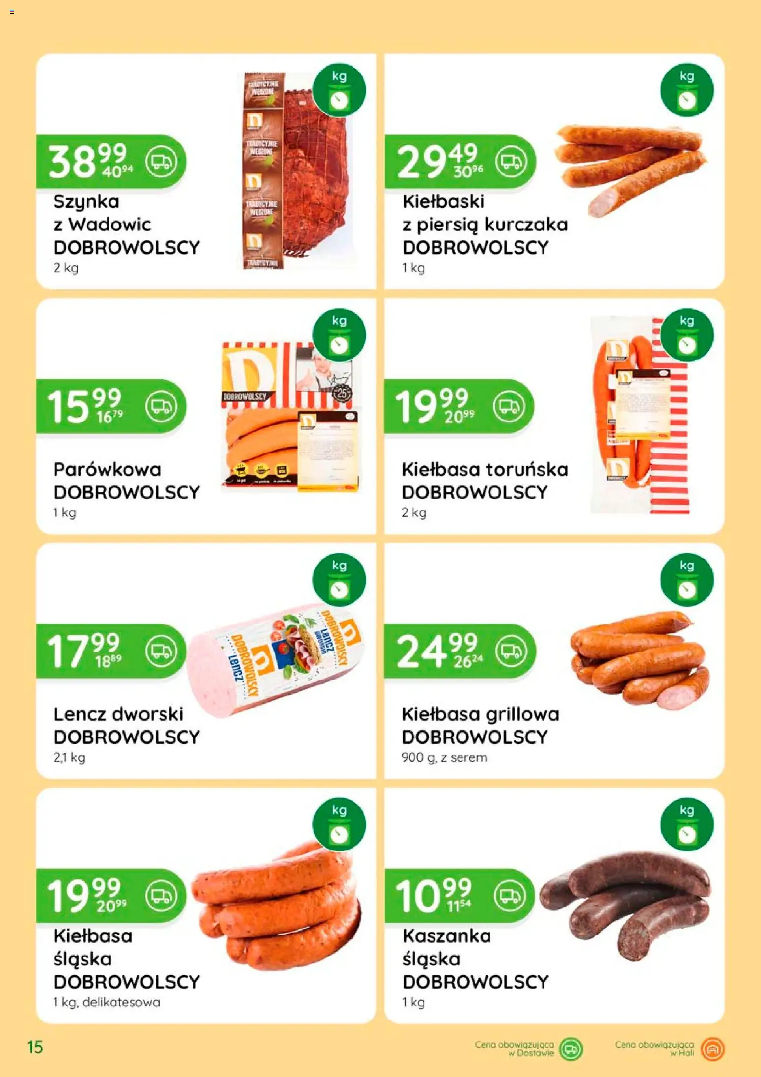 Eurocash gazetka - Katalog Wędlin od 06.08.2026 | Strona: 15 | Produkty: Kiełbasa, Serem, Kaszanka, Szynka