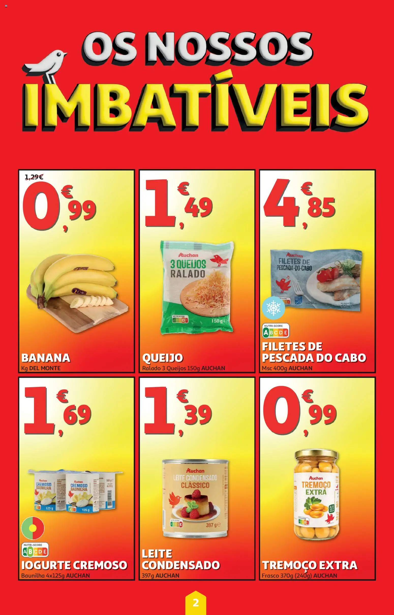 Auchan folheto │ válido de 04.06.2026 | Página: 2 | Produtos: Cabo, Pescada do cabo, Queijo, Iogurte