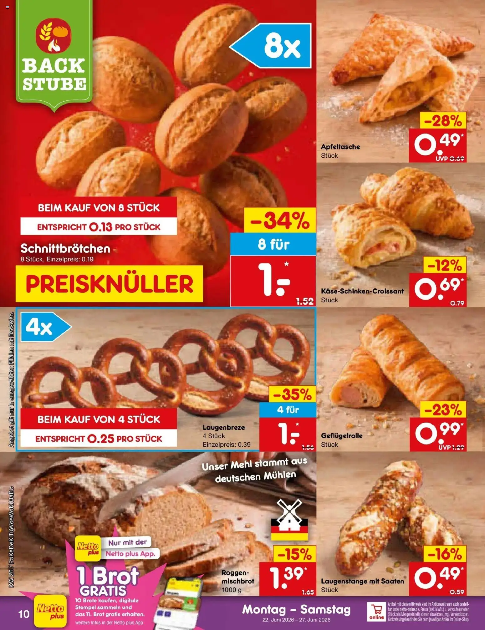 Netto Marken-Discount Prospekt Regensburg – gültig ab 21.06.2026 | Seite: 12 | Produkte: Mehl, Brot