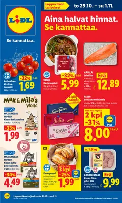 Lidl-mainoslehti voimassa 29/10/2026 alkaen