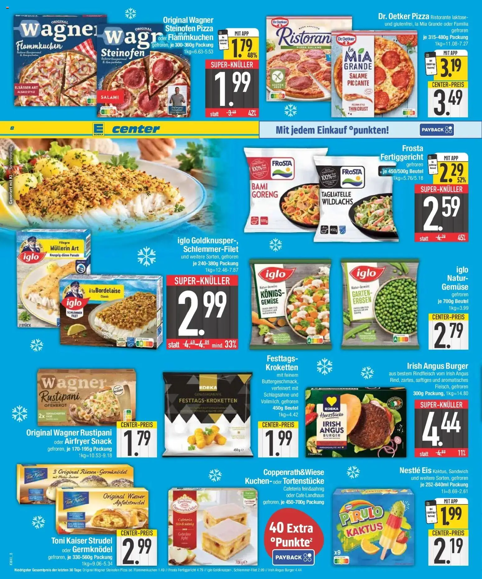 E center Prospekt Donauwörth (ab 05.10.2026) zum Blättern | Seite: 8 | Produkte: Äpfel, Gemüse, Salami, Kuchen
