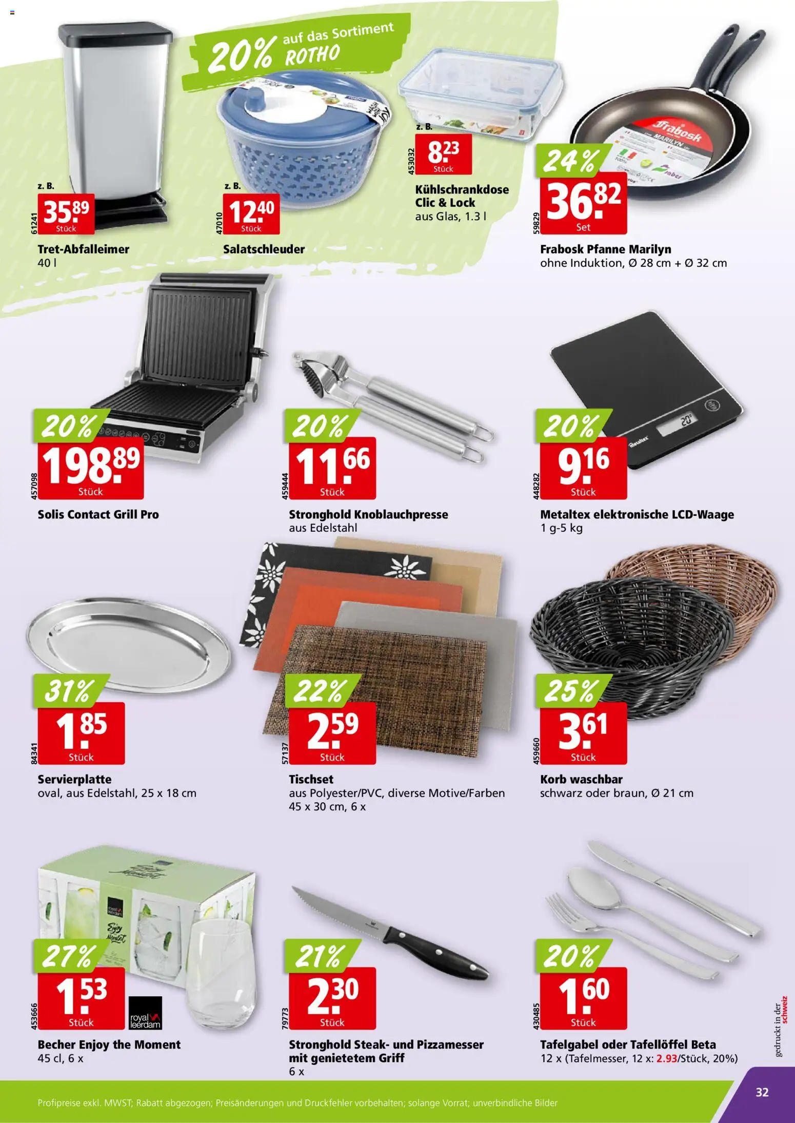 Aligro aktionen Chavannes, Matran, Genf, Sitten – gültig ab 20.07.2026 | Seite: 32 | Produkte: Korb, Bilder, Grill