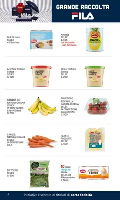 Anteprima del volantino DOK volantino Grande Raccolta Fila valido a partire dal 14/09/2026 | Pagina: 4 | Prodotti: Succo d’ananas, Patate, Carote, Arachidi