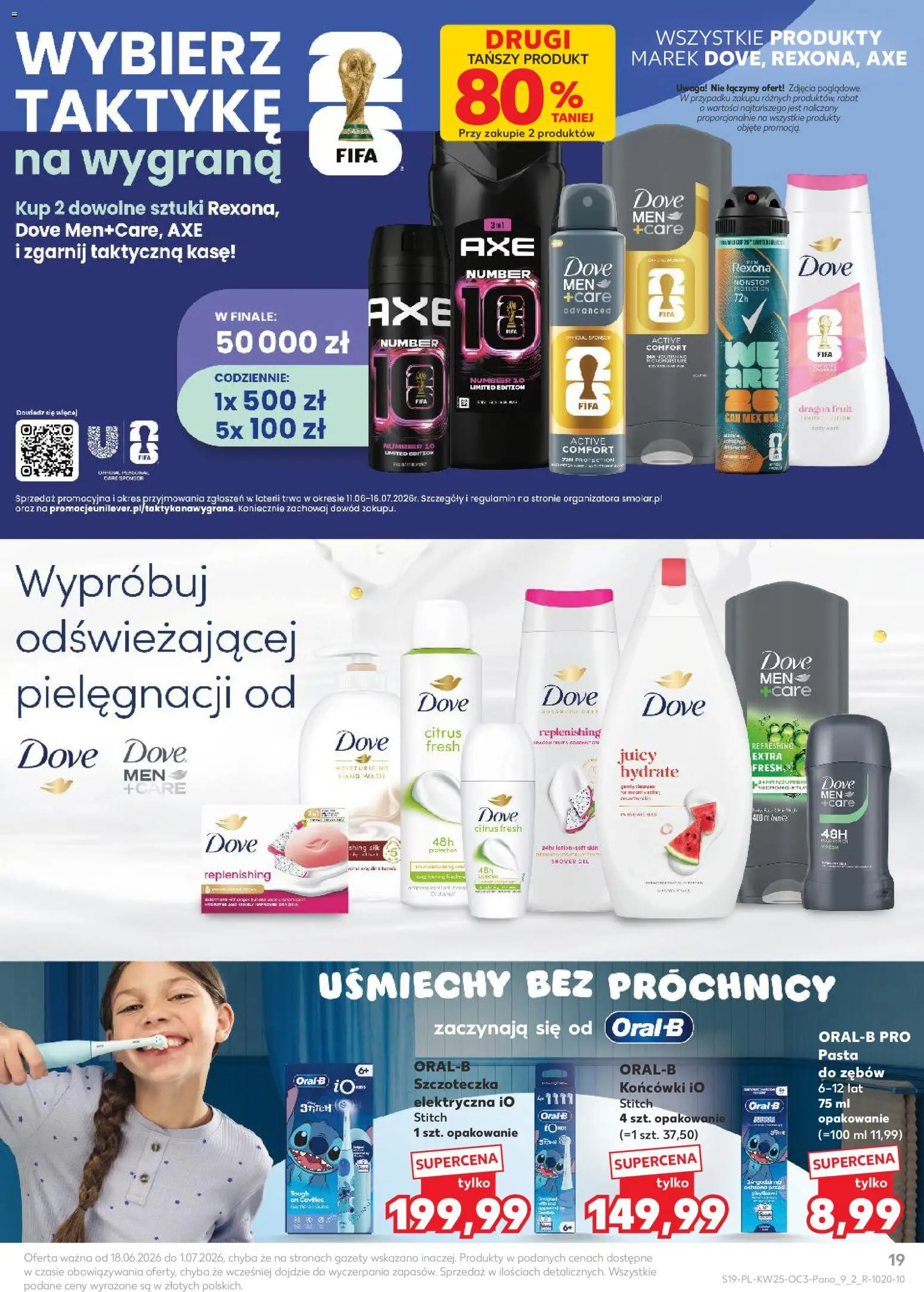 Kaufland Polsko leták - Drogerię od 18.06.2026 | Strana: 19 | Produkty: Kaše, Rexona, Dove, Stitch