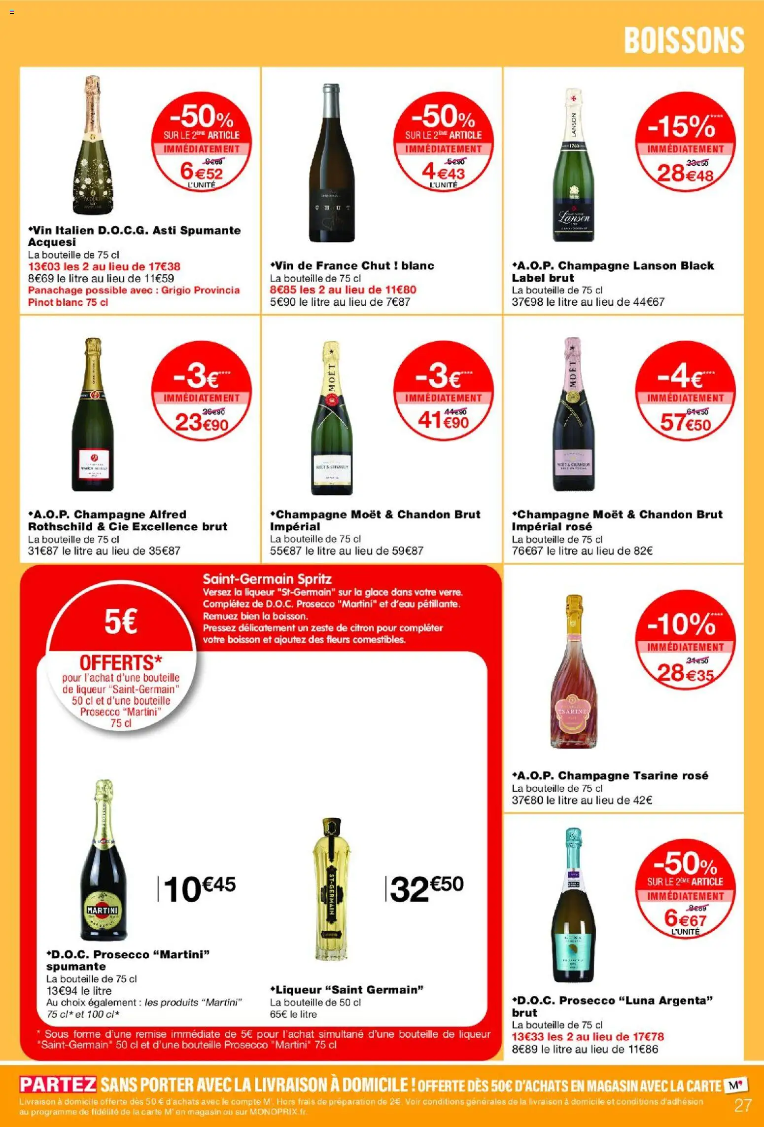 {H1} | Page: 27 | Produits: Citron, Liqueur, Champagne, Martini