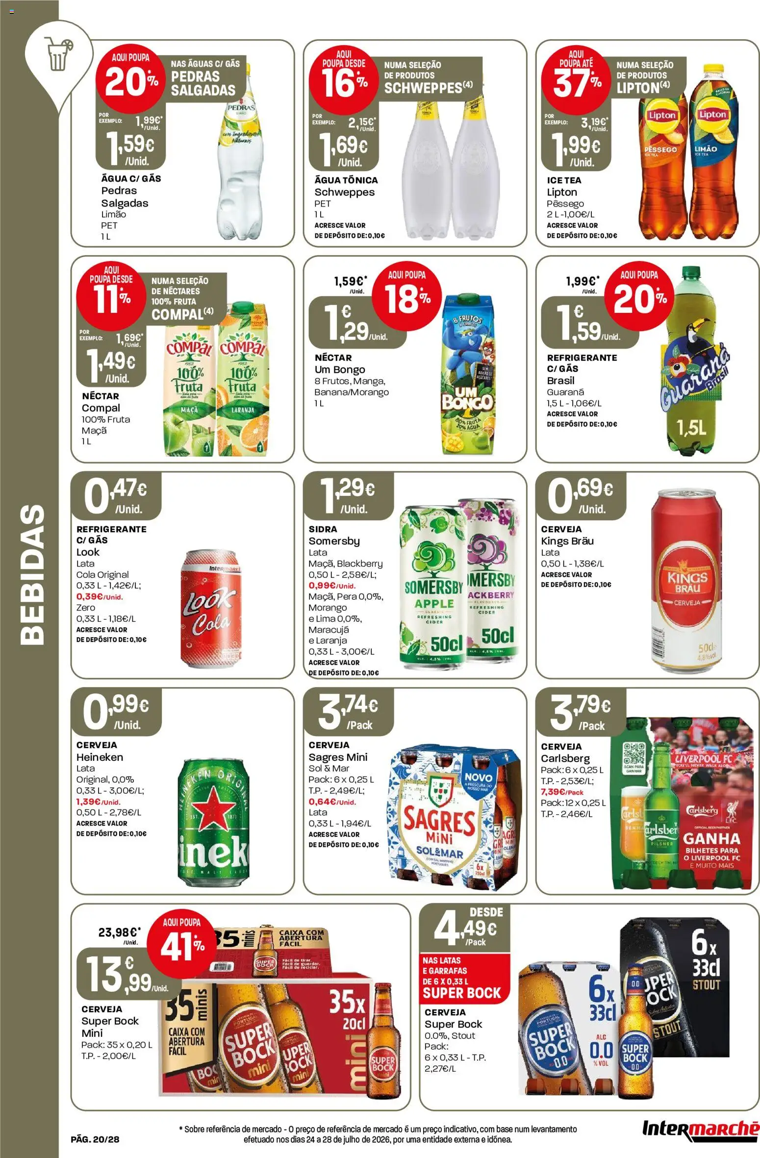 Intermarché Folheto Contact │ válido de 03/09/2026 | Página: 20 | Produtos: Super bock, Bebidas, Água tónica, Cerveja