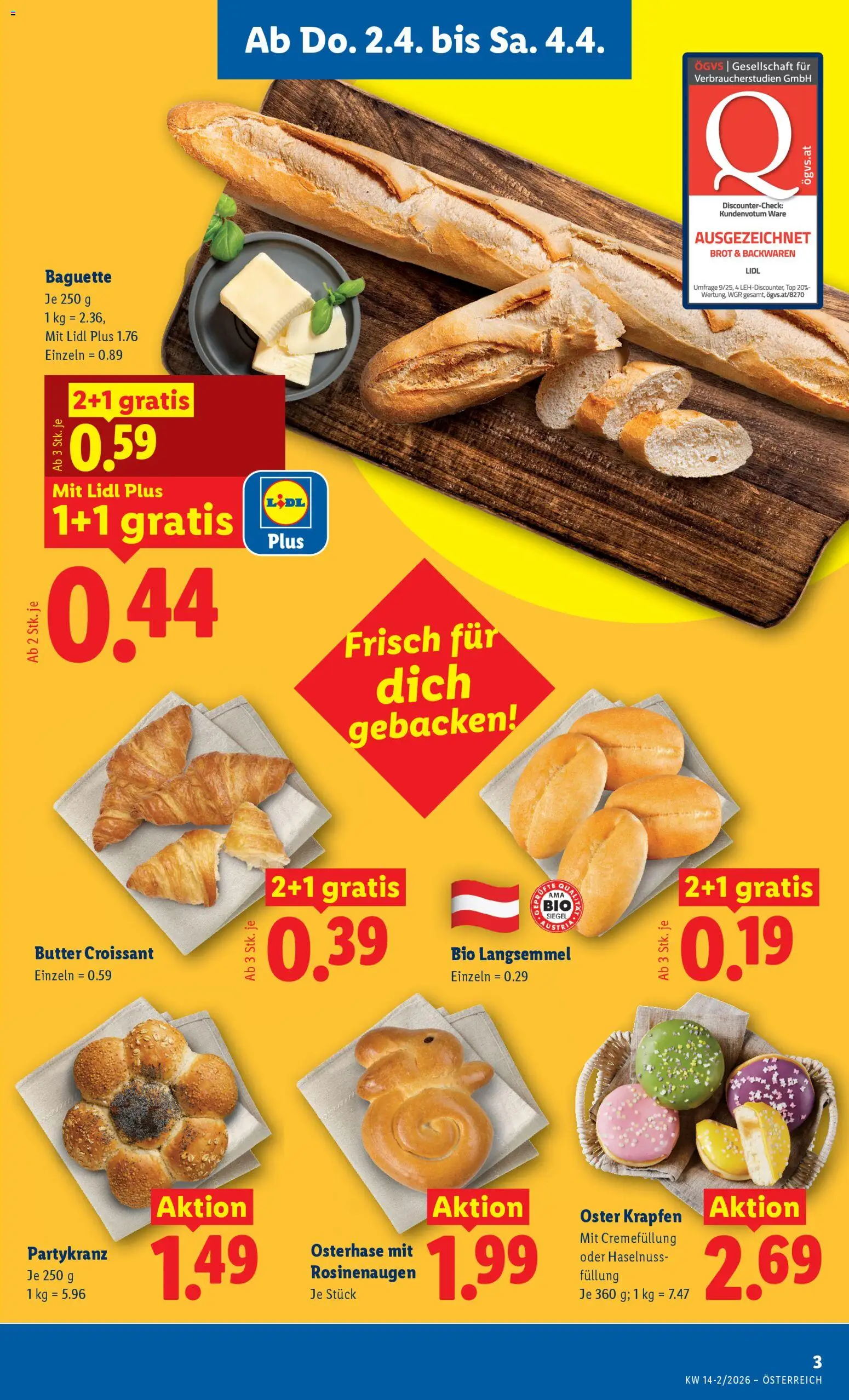 Lidl - Flugblatt gültig ab 02.04.2026 | Seite: 5 | Produkte: Jääkaappipakastin, Butter, Brot