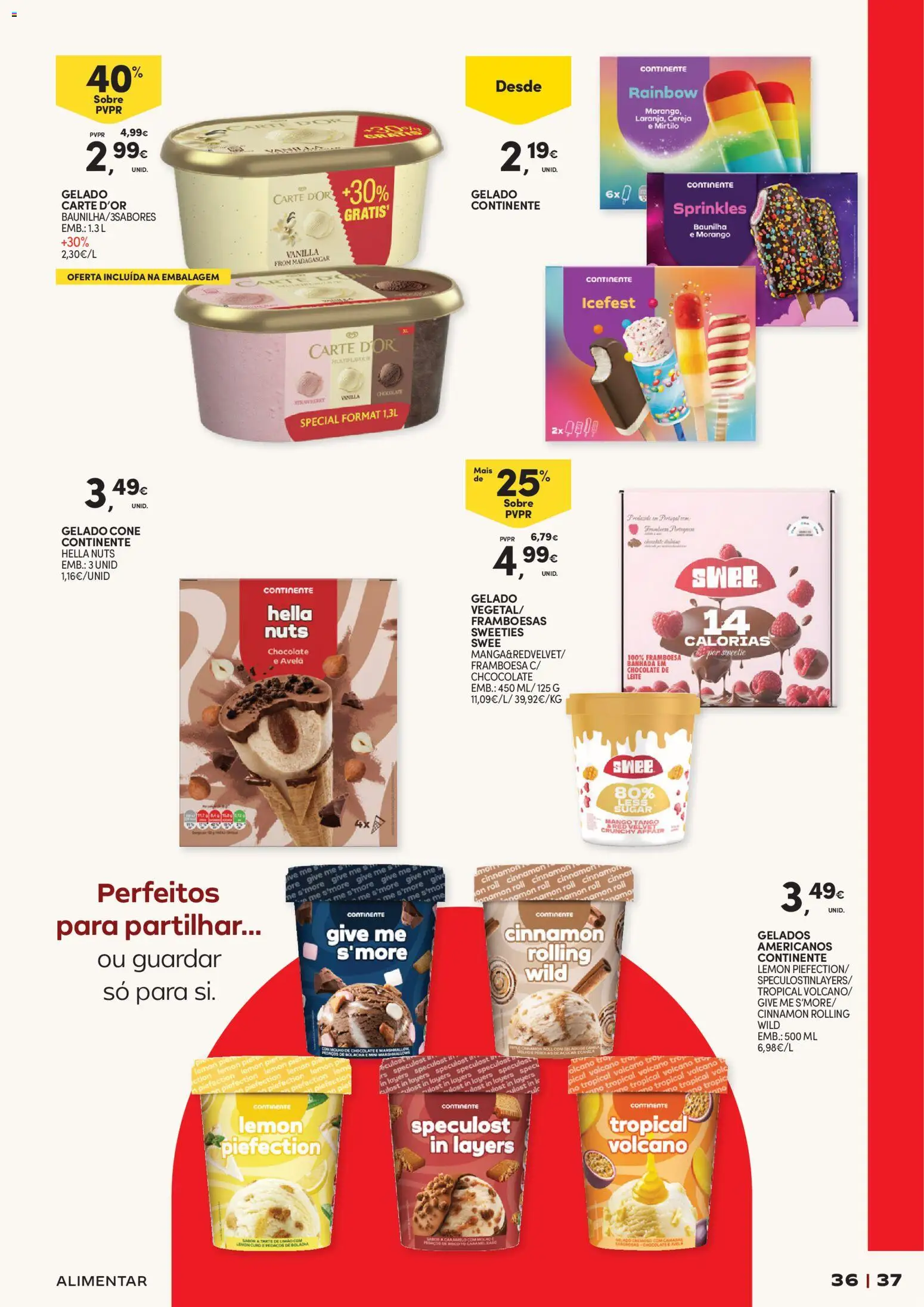 Continente - Férias de Verão  Abre espaço para a distração │ válido de 23/06/2026 | Página: 37 | Produtos: Canela, Leite, Chocolate, Açúcar