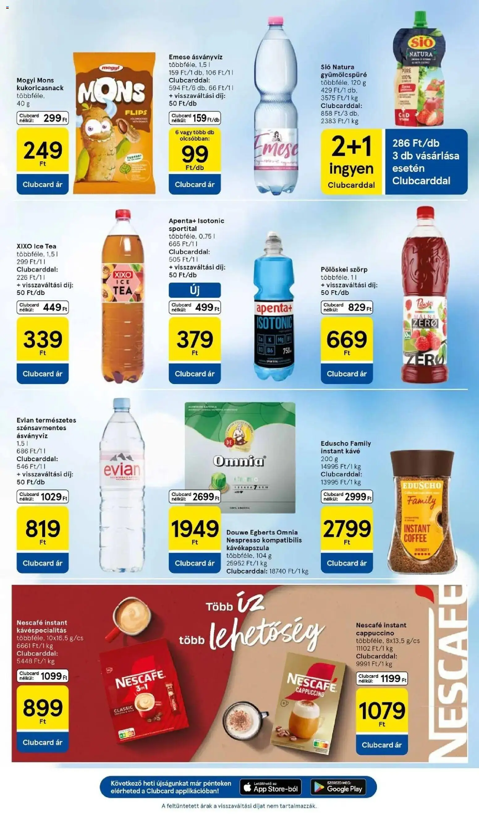 Tesco akciós ujság - amely érvényes a következő dátumtól: 10.06.2026 | Oldal: 23 | Termékek: Kávékapszula, Kávé, Ásványvíz, Instant kávé