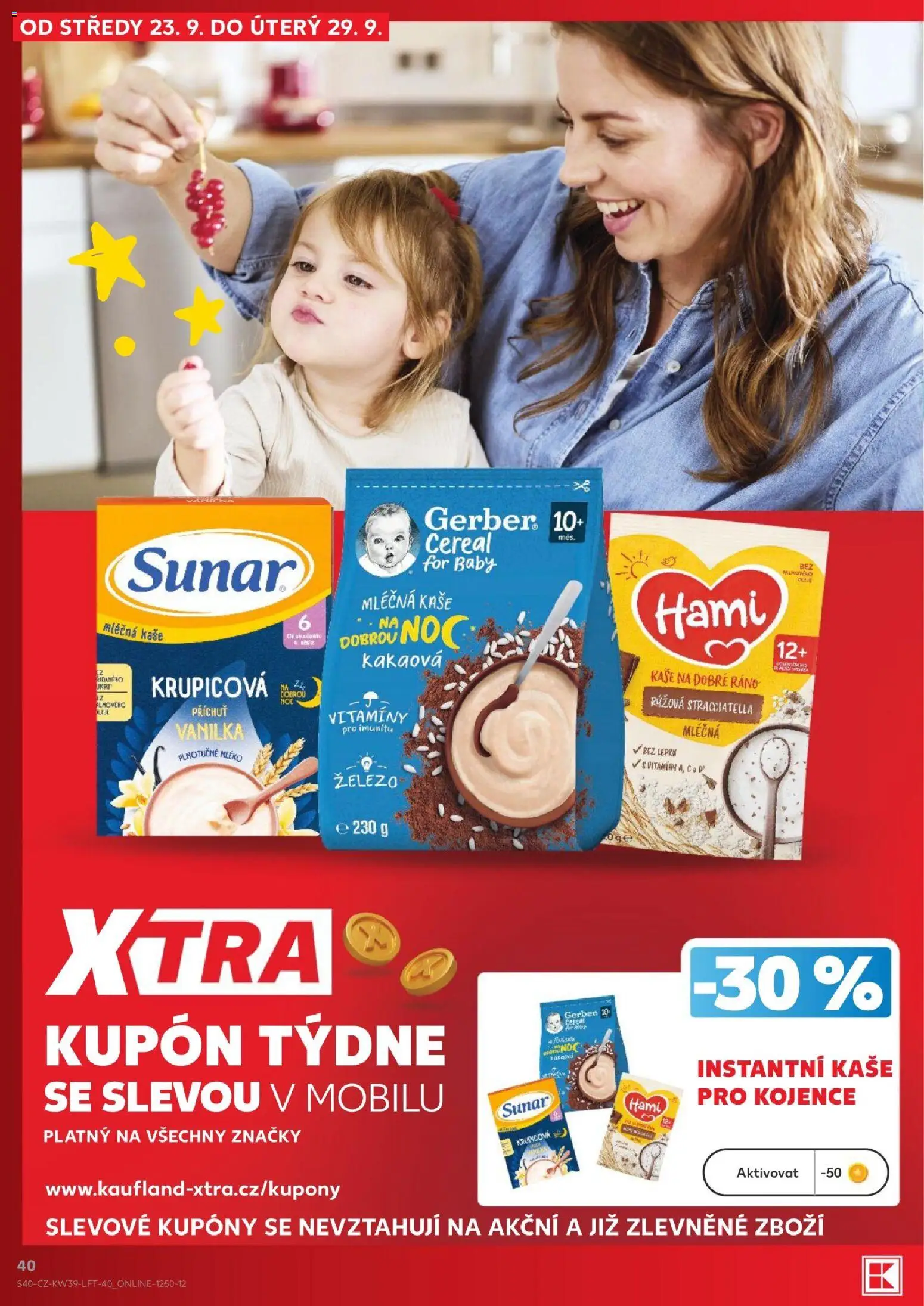 Kaufland leták - Kolín od 23.09.2026 | Strana: 40 | Produkty: Mléko, Plnotučné mléko, Vanilka, Vitamíny