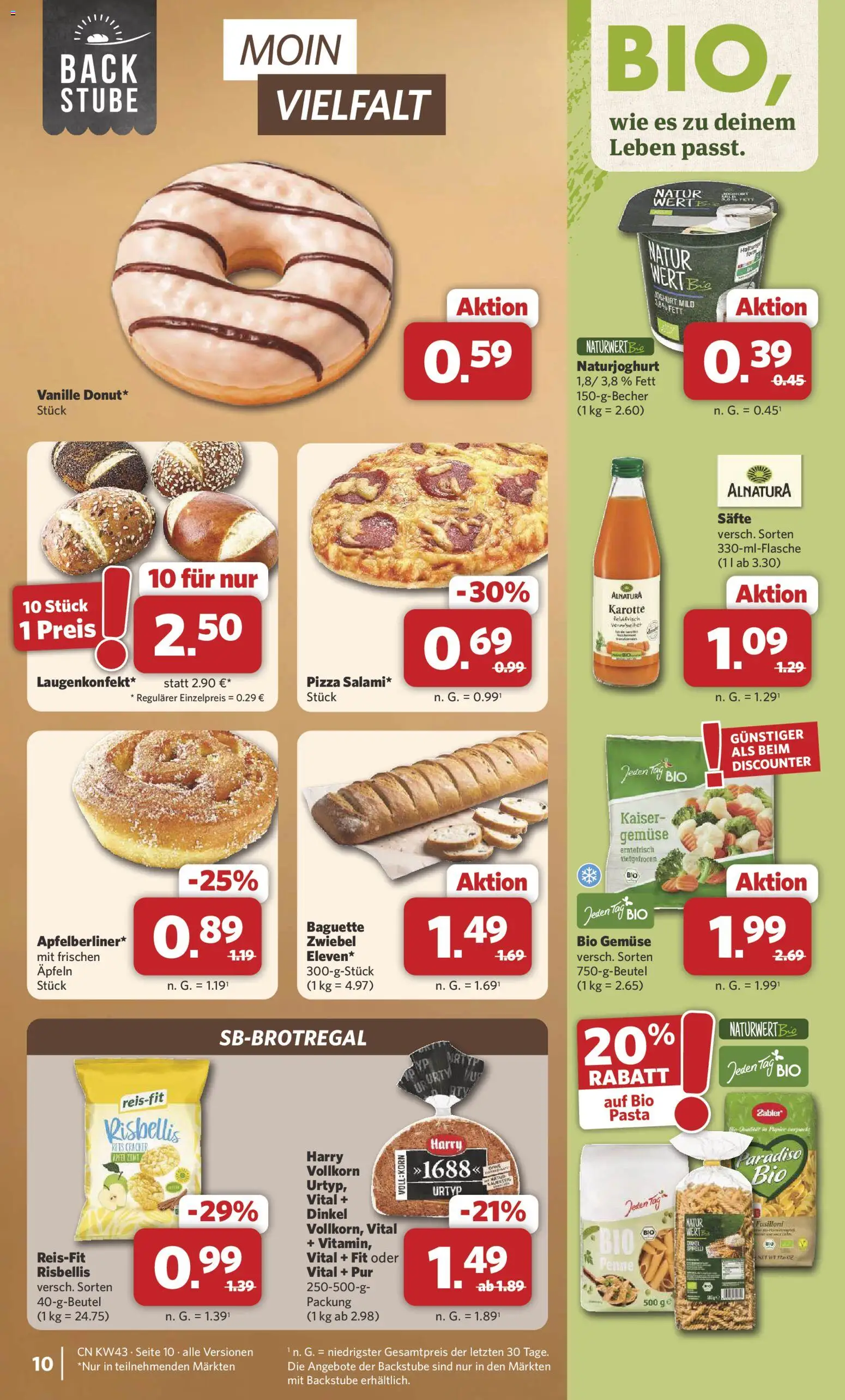 Combi Prospekt – gültig ab 19.10.2026 | Seite: 10 | Produkte: Joghurt, Baguette, Gemüse, Pizza