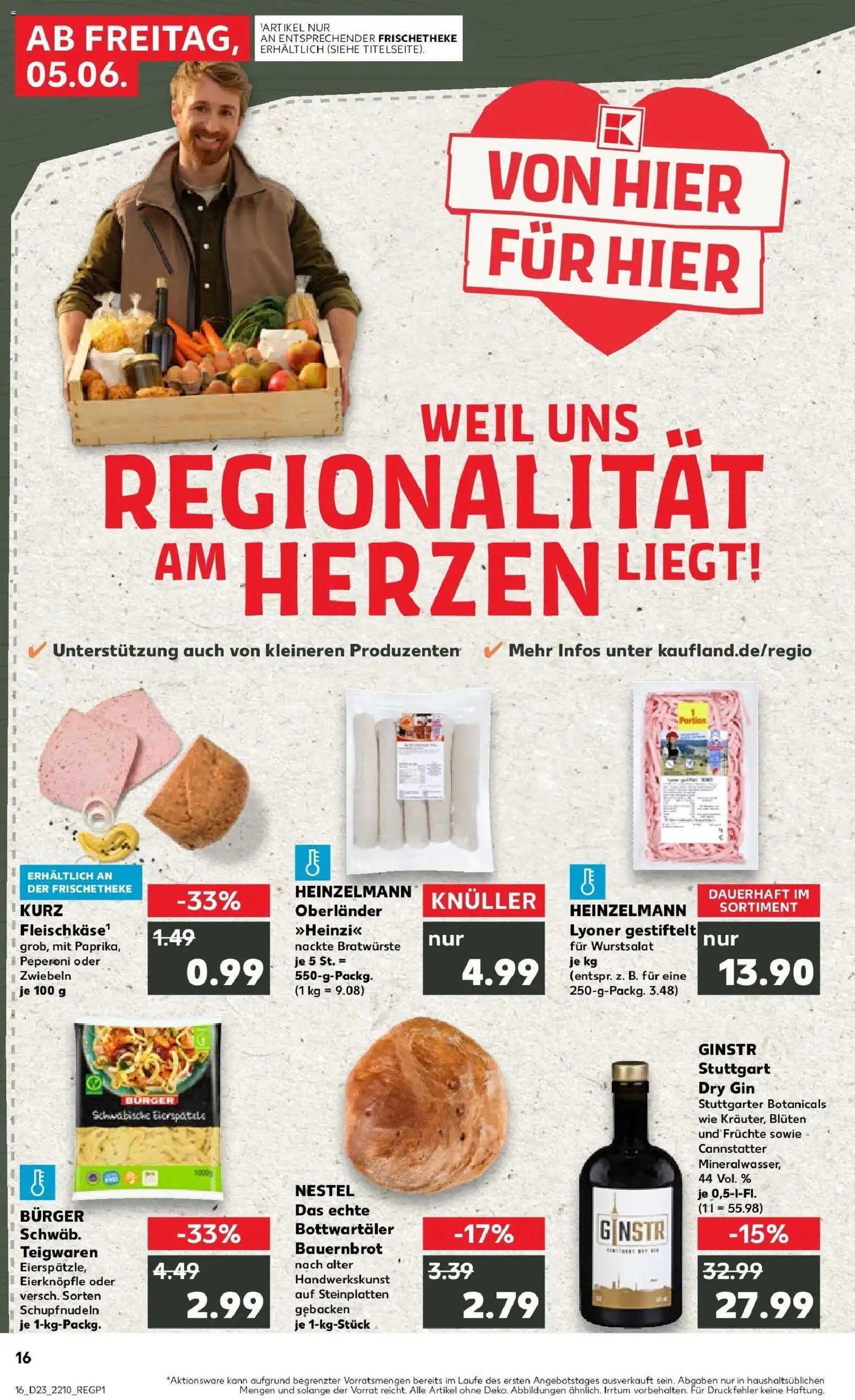 Kaufland Prospekt Backnang – gültig ab 01.06.2026 | Seite: 23 | Produkte: Burger, Zwiebeln, Gin