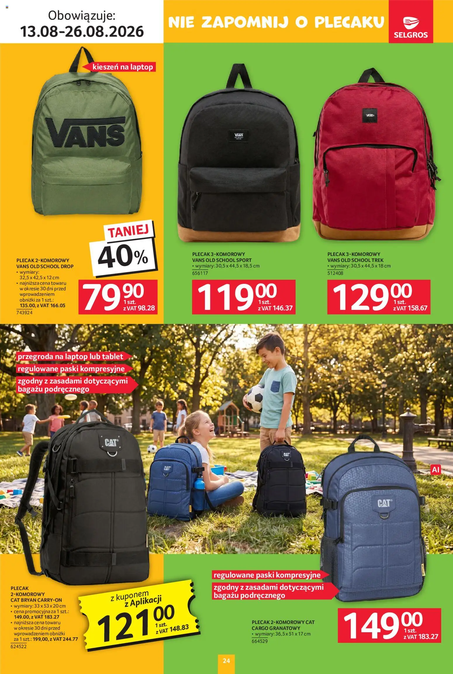 Selgros cash&carry gazetka - Szkola od 13.08.2026 | Strona: 24 | Produkty: Laptop, Tablet, Plecak