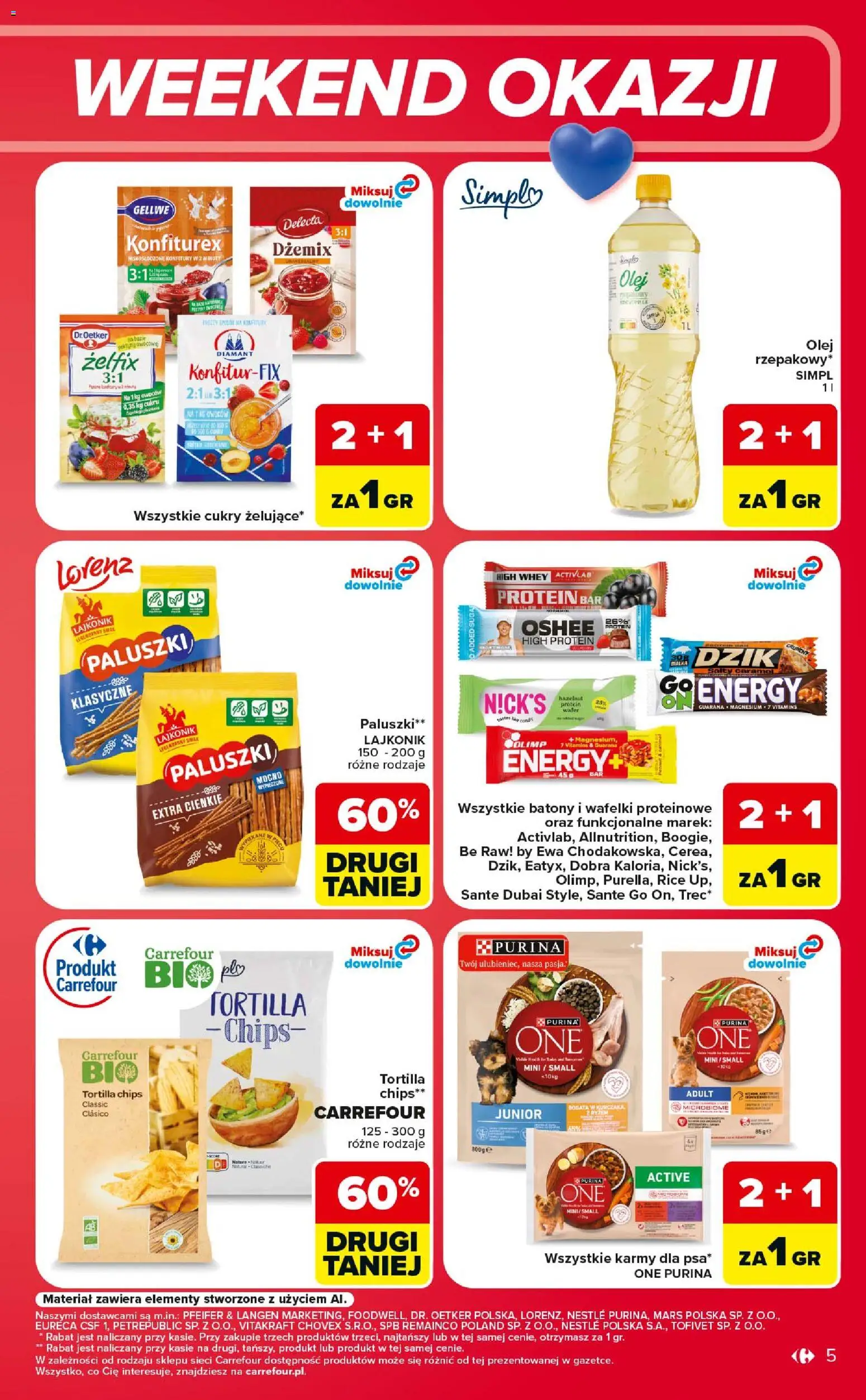 Carrefour gazetka - Weekend okazji od 06.08.2026 | Strona: 5 | Produkty: Tortilla, Paluszki, Wafelki, Olej