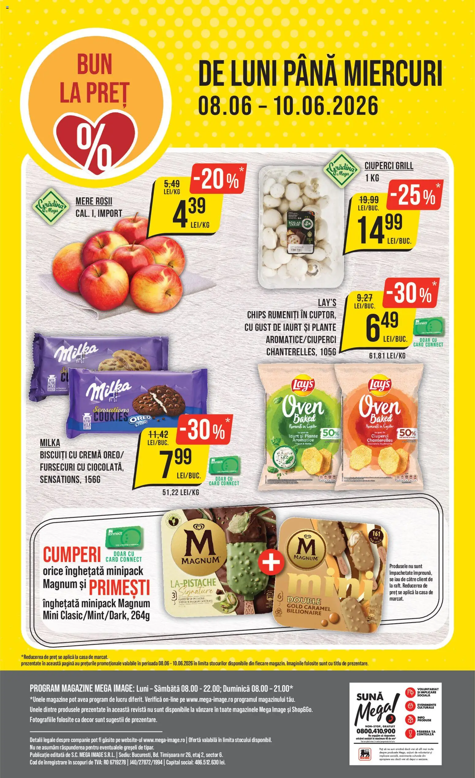 Noul catalog Mega Image – valabil de la 04.06.2026 | Pagină: 24 | Produse: Grill, Ciuperci, Roșii, Înghețată
