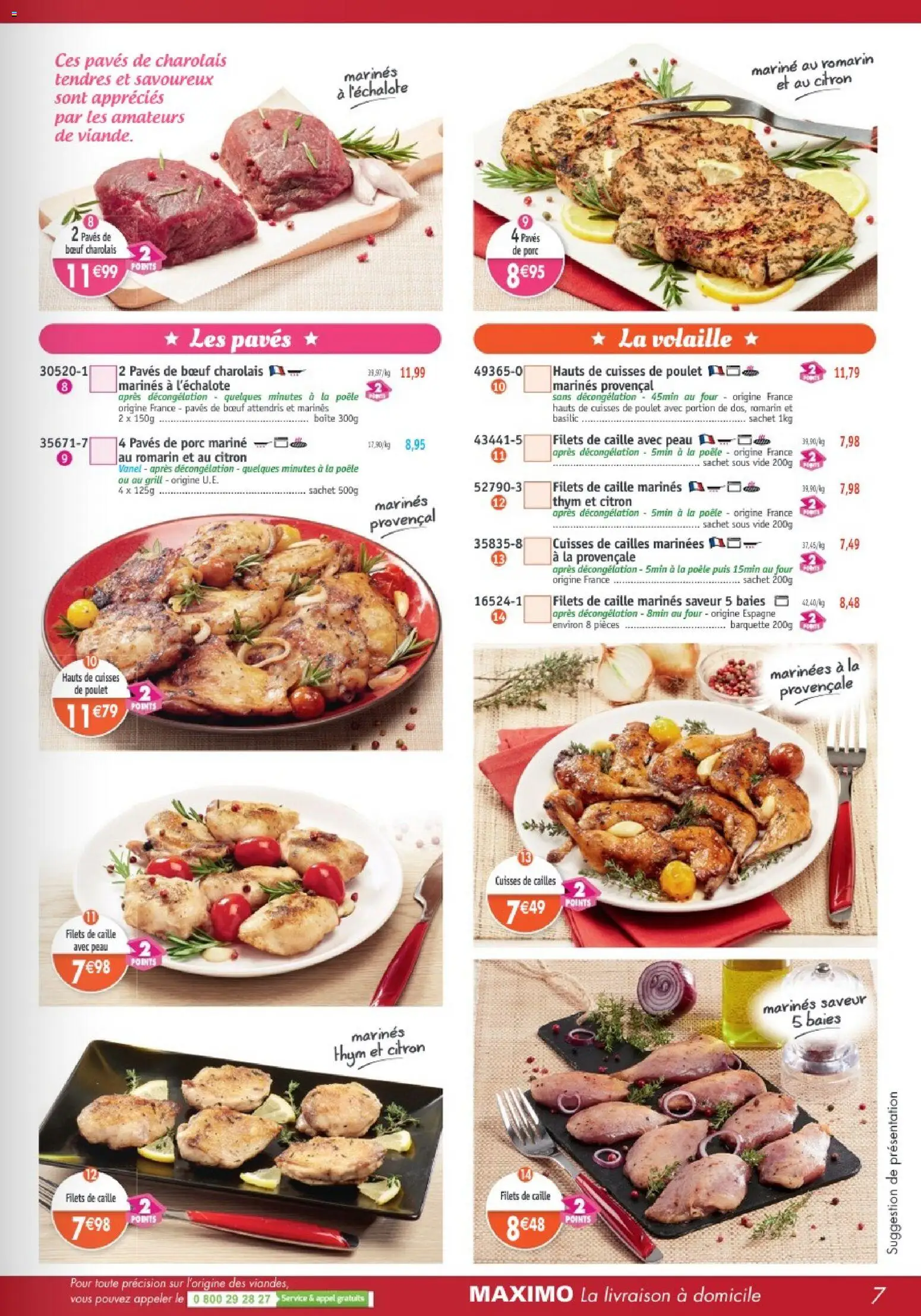 {H1} | Page: 7 | Produits: Cuisses de poulet, Poêle, Grill, Porc