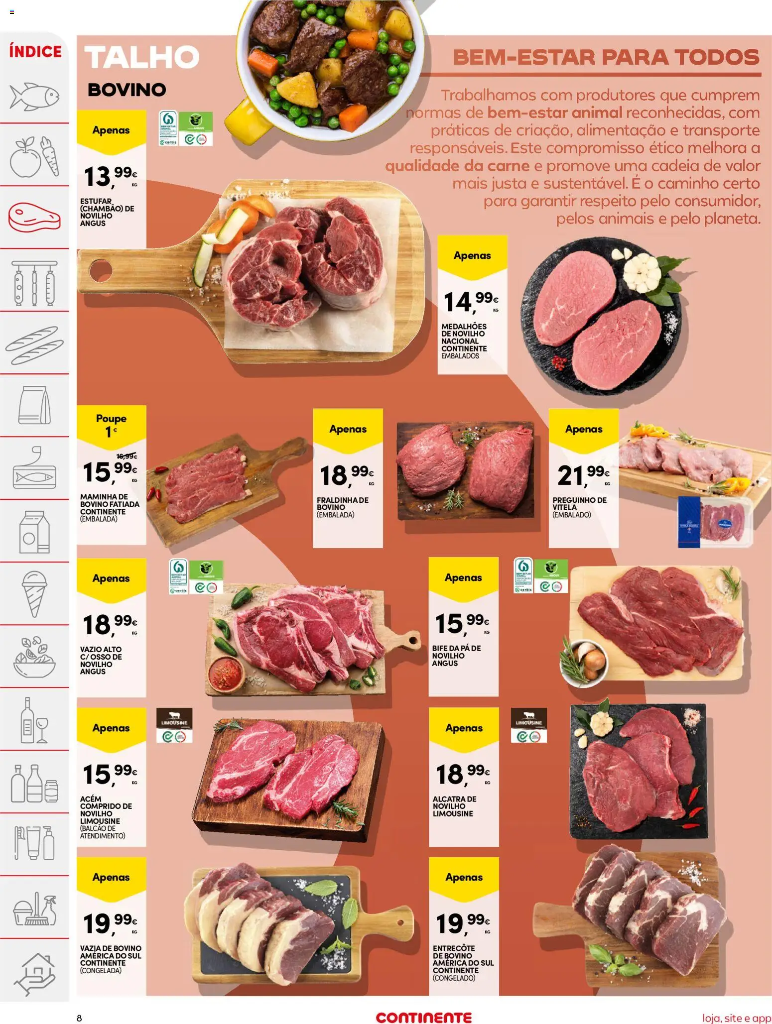 Continente folheto │ válido de 20/10/2026 | Página: 8 | Produtos: Vitela, Carne, Pá, Bife