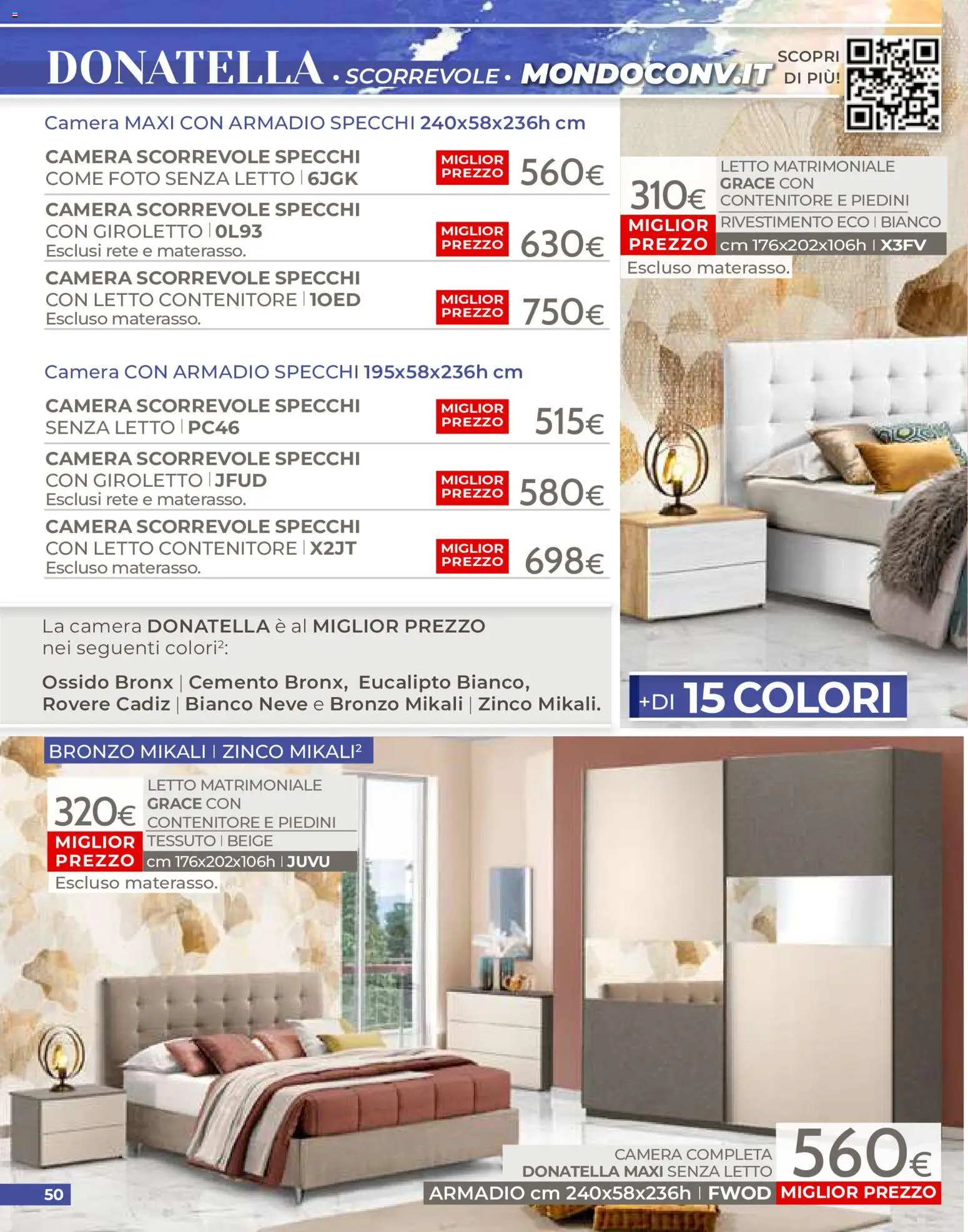 Volantino Mondo Convenienza del 01/07/2026 | Pagina: 50 | Prodotti: Letto contenitore, Contenitore, Letto, Armadio
