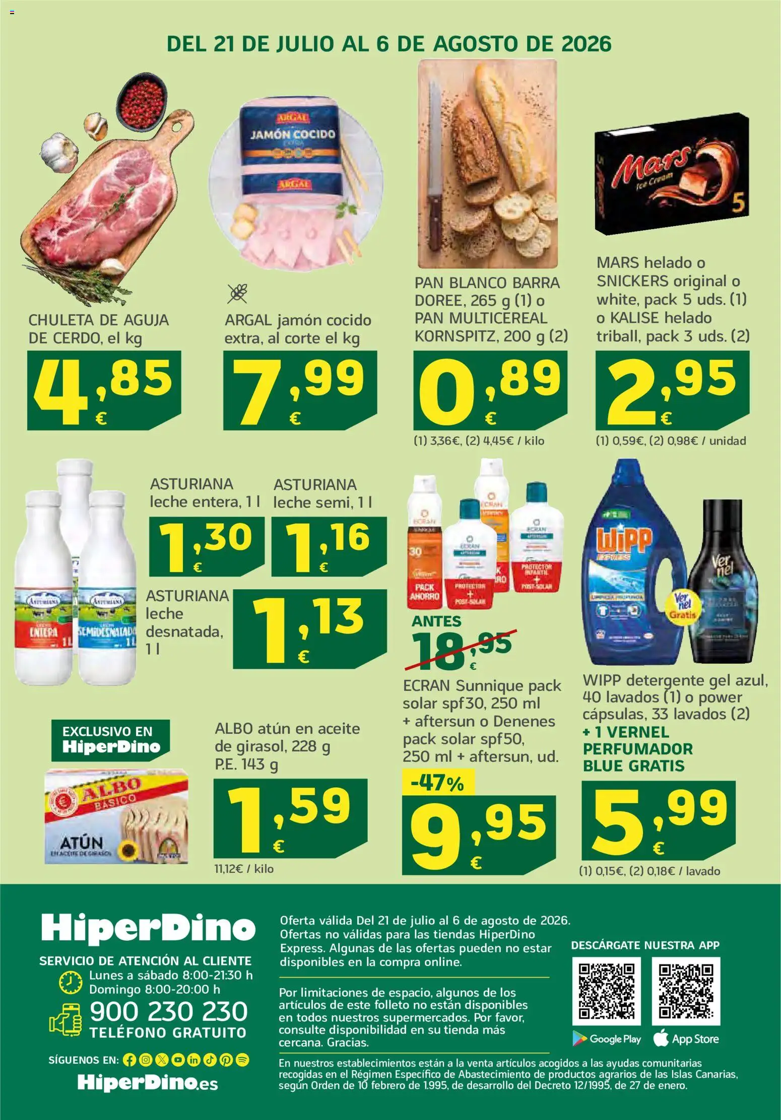 HiperDino folleto │ válido desde el 21/07/2026 | Página: 52 | Productos: Leche, Aceite, Helado, Teléfono