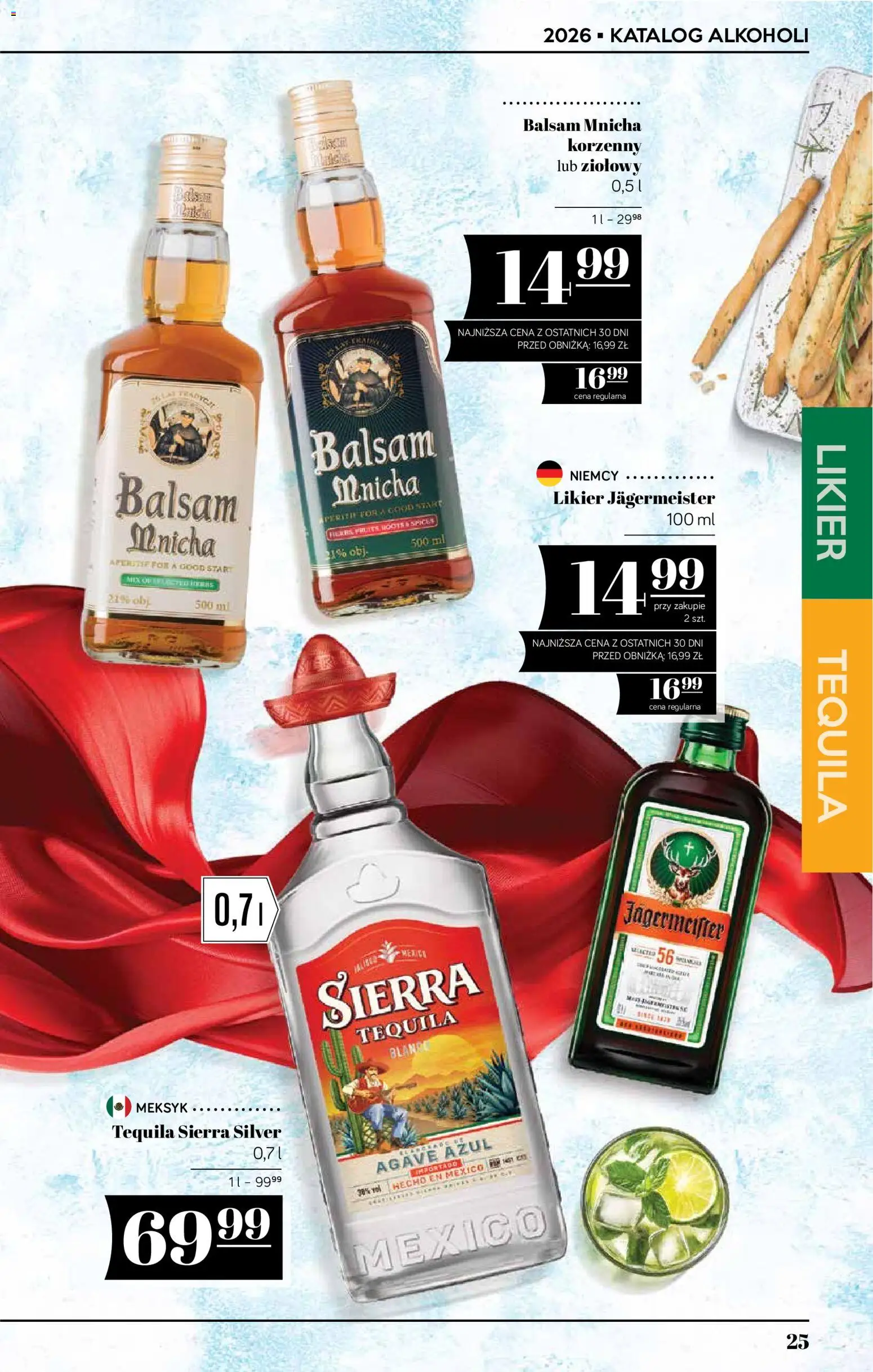 POLOmarket katalog - Alkoholi od 16.07.2026 | Strona: 25 | Produkty: Tequila Sierra, Tequila Sierra Silver, Tequila, Jagermeister