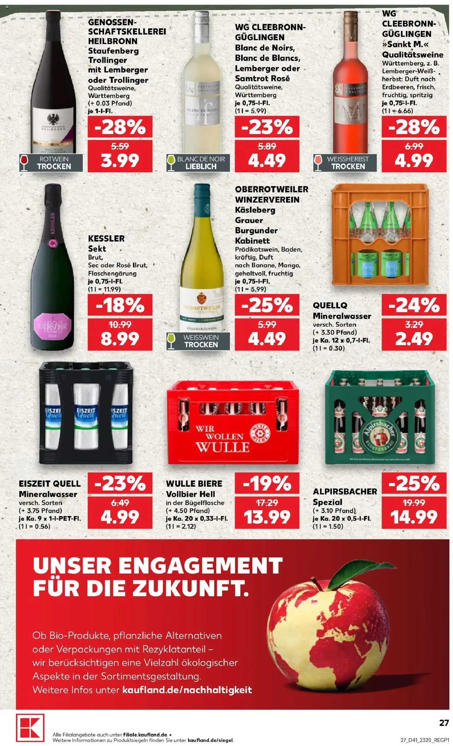 Prospekt Kaufland ab 08.10.2026 » Angebote Online zum Blättern | Seite: 27 | Produkte: Rotwein, Sekt, Duft, Mineralwasser