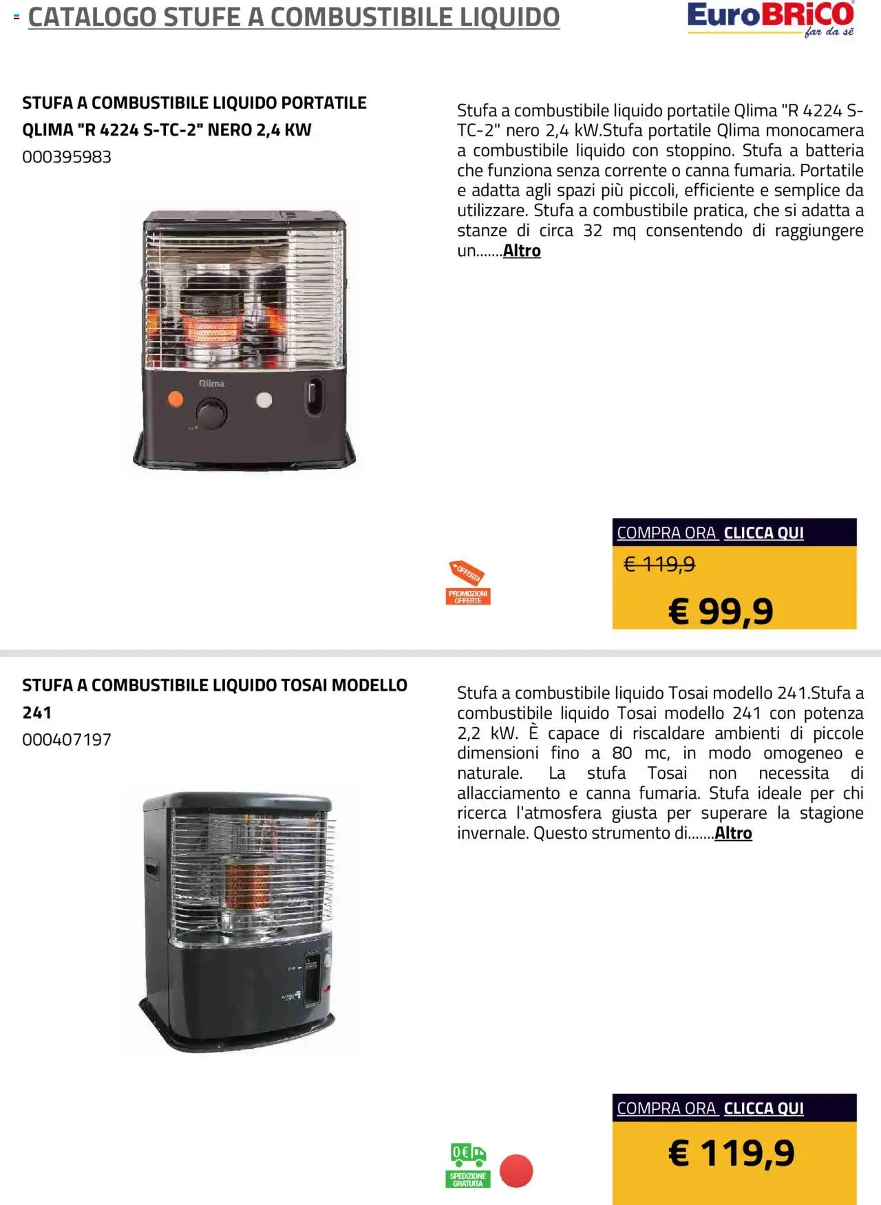 Volantino Eurobrico del 23.07.2025 | Pagina: 4 | Prodotti: Stufa, Batteria