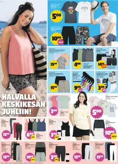 Tokmanni-mainoslehti voimassa 15.06.2026 alkaen | Sivu: 2 | Tuotteet: Paita, Shortsit, Sukat, Bokserit