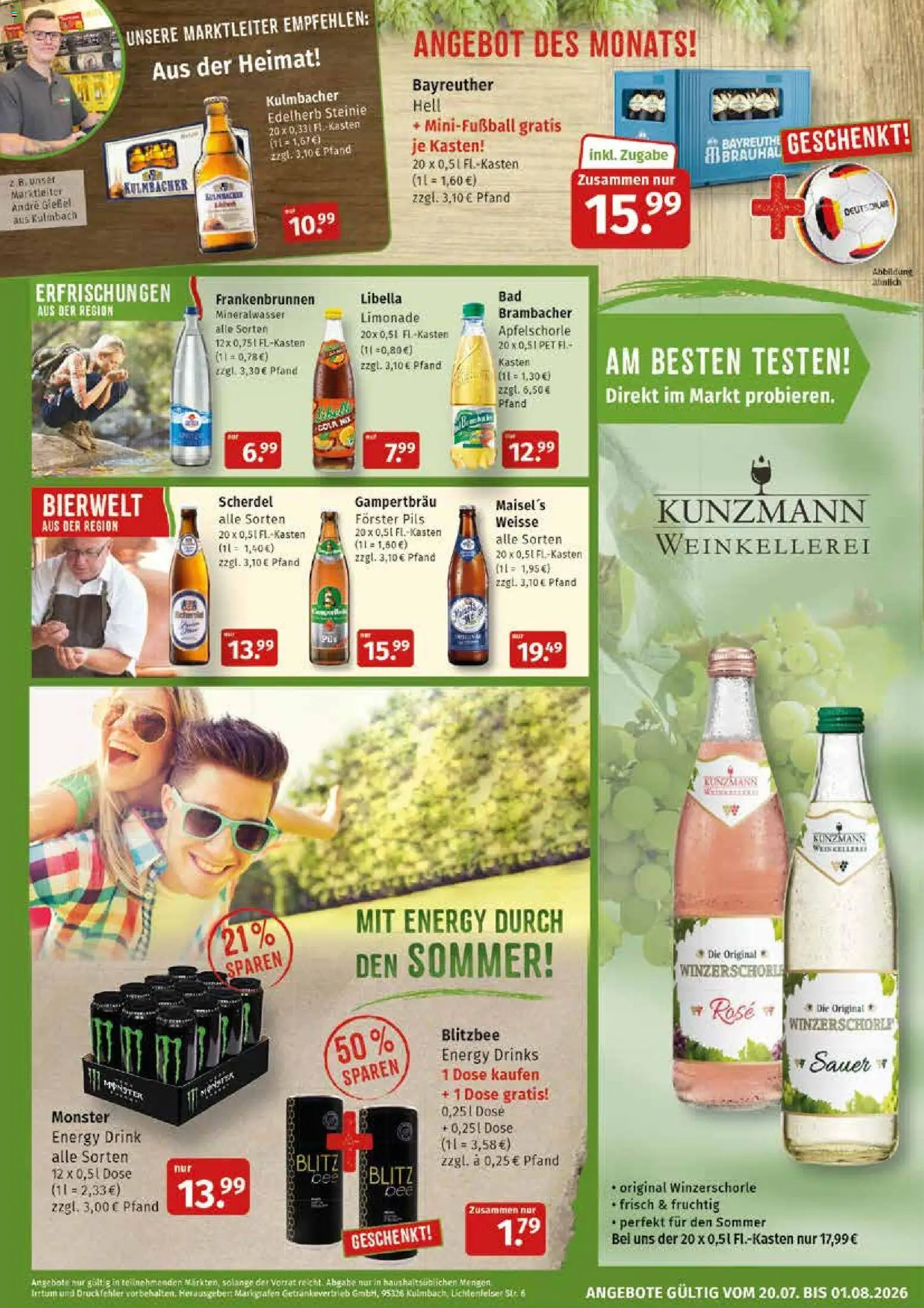 Markgrafen Prospekt – gültig ab 20.07.2026 | Seite: 4 | Produkte: Energy, Pils, Limonade, Mineralwasser