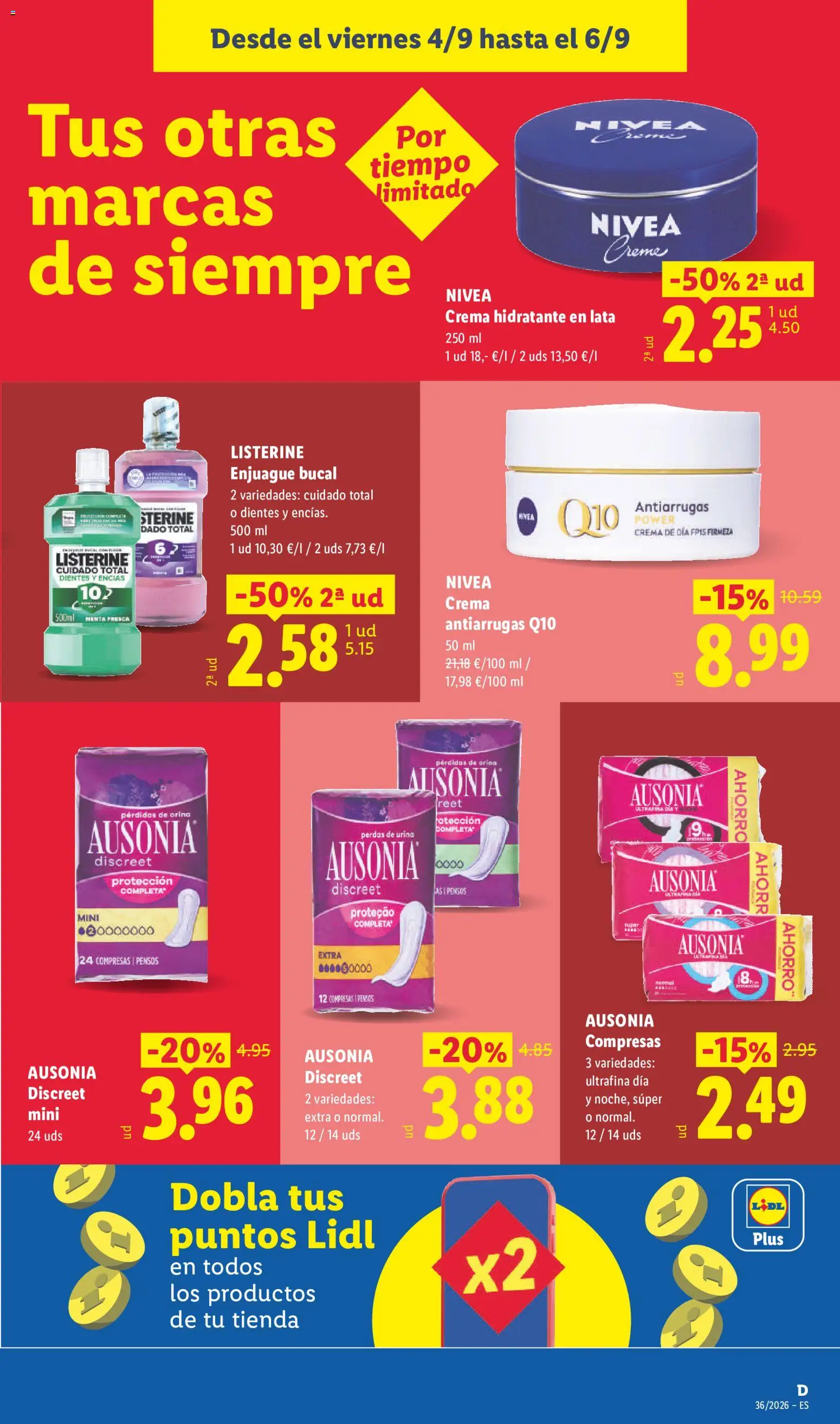 Lidl folleto │ válido desde el 31/08/2026 | Página: 35 | Productos: Enjuague bucal, Crema hidratante, Listerine, Crema de día
