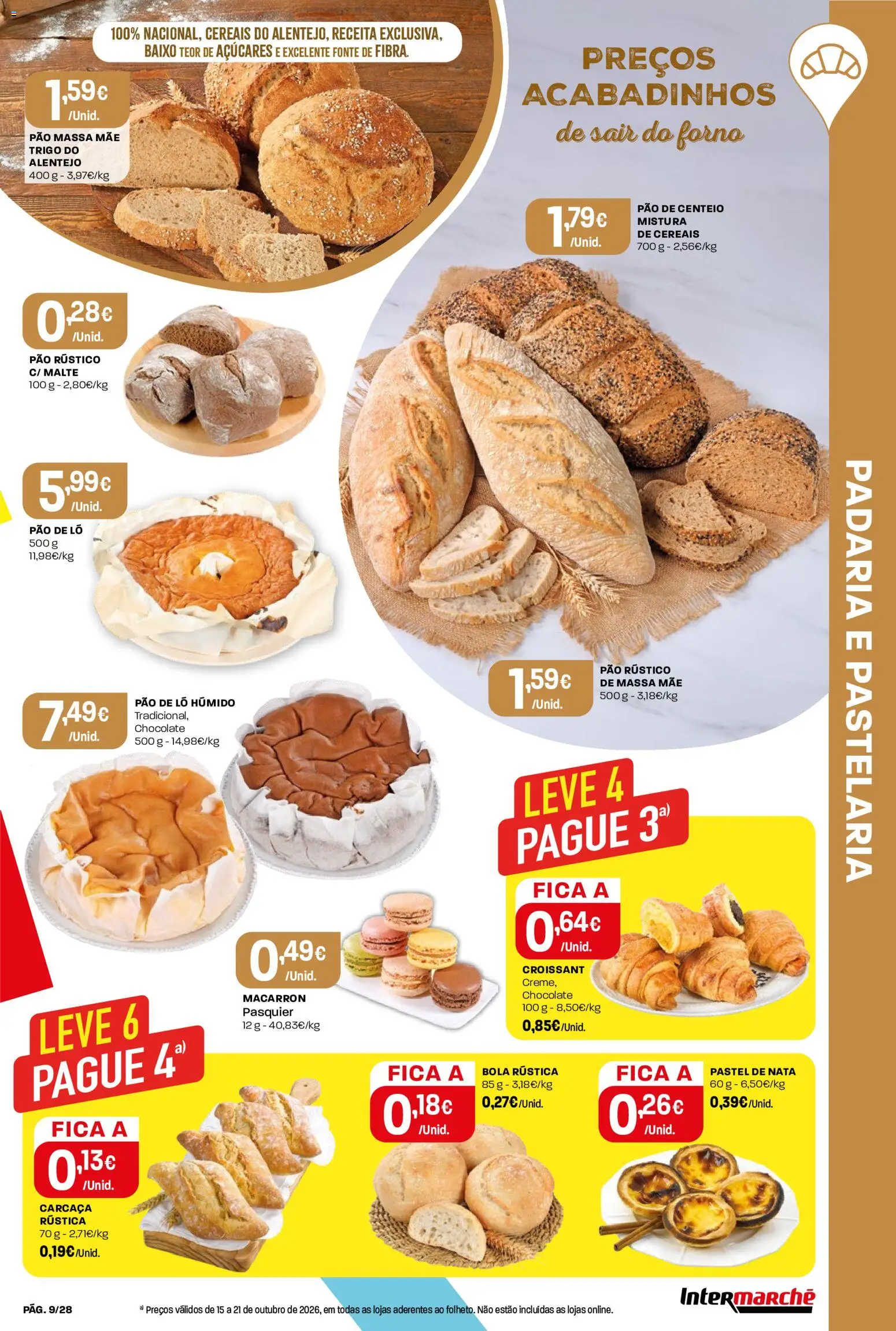 Intermarché folheto Contact │ válido de 15/10/2026 | Página: 9 | Produtos: Forno, Pão rústico, Nata, Cereais