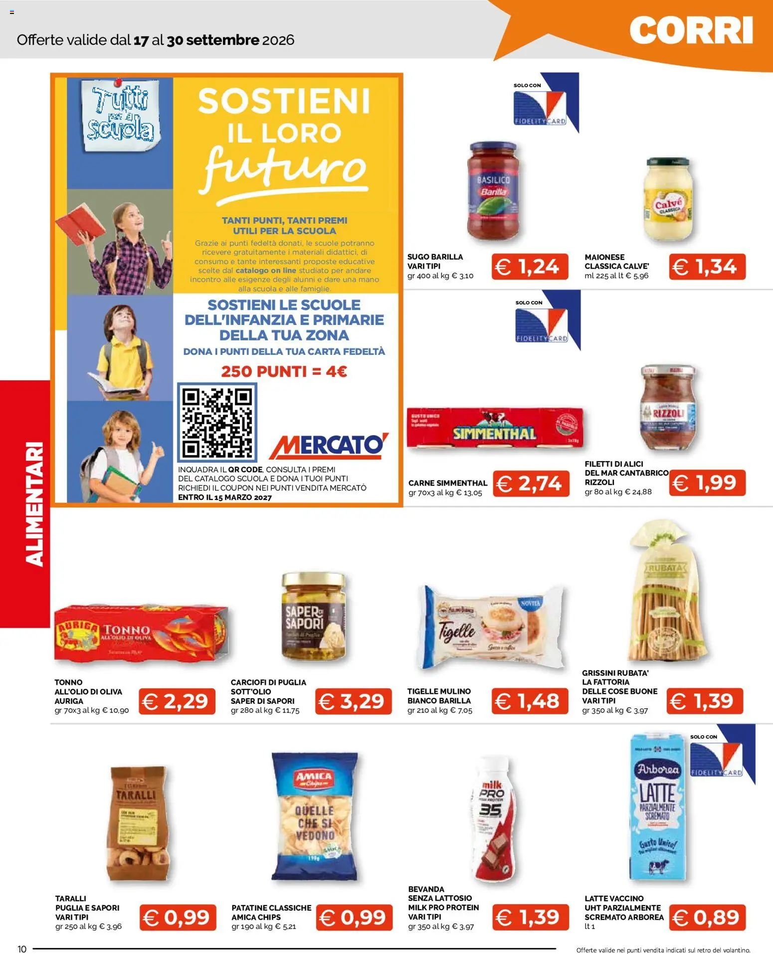 Volantino Mercatò del 17/09/2026 | Pagina: 10 | Prodotti: Maionese, Carciofi, Grissini, Alici
