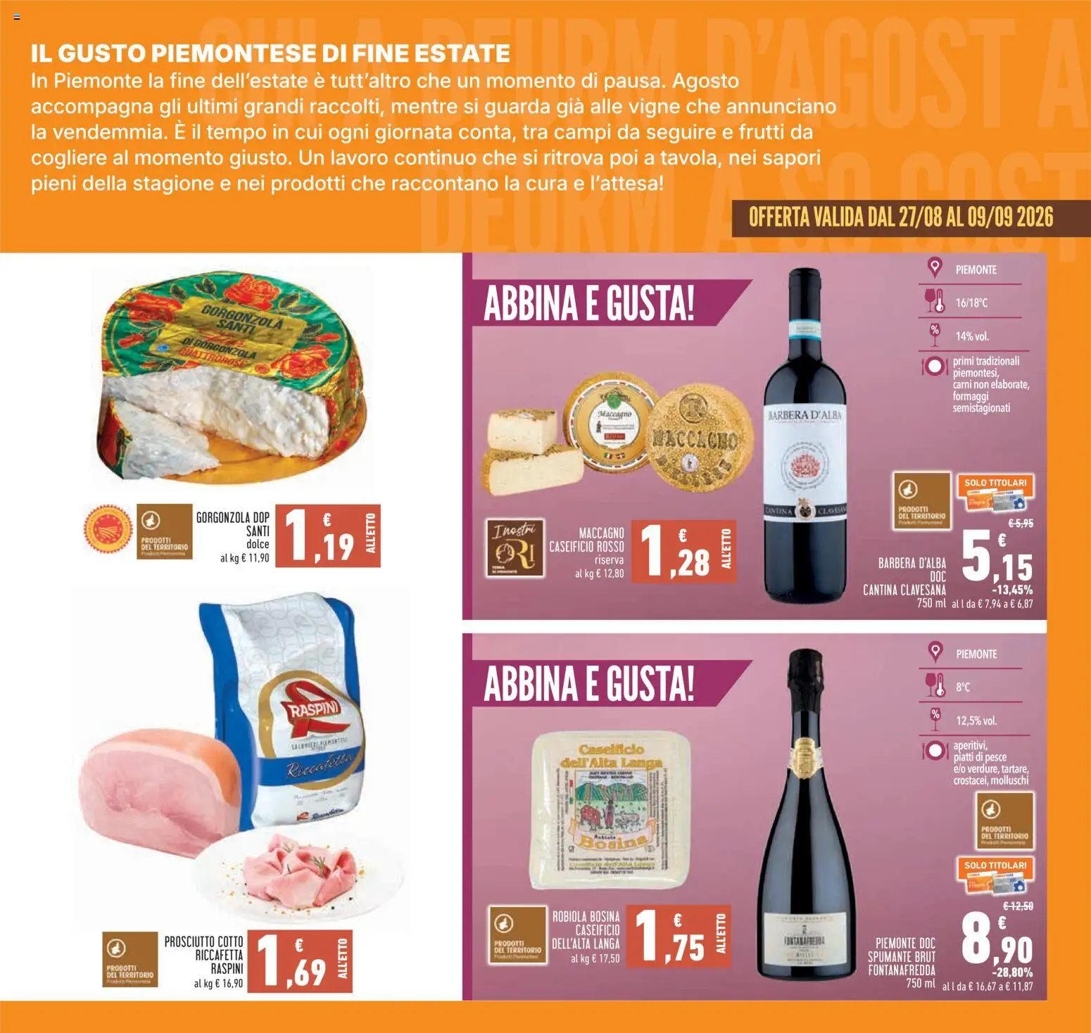 Volantino Conad del 27/08/2026 | Pagina: 7 | Prodotti: Pesce, Piatti, Prosciutto, Robiola