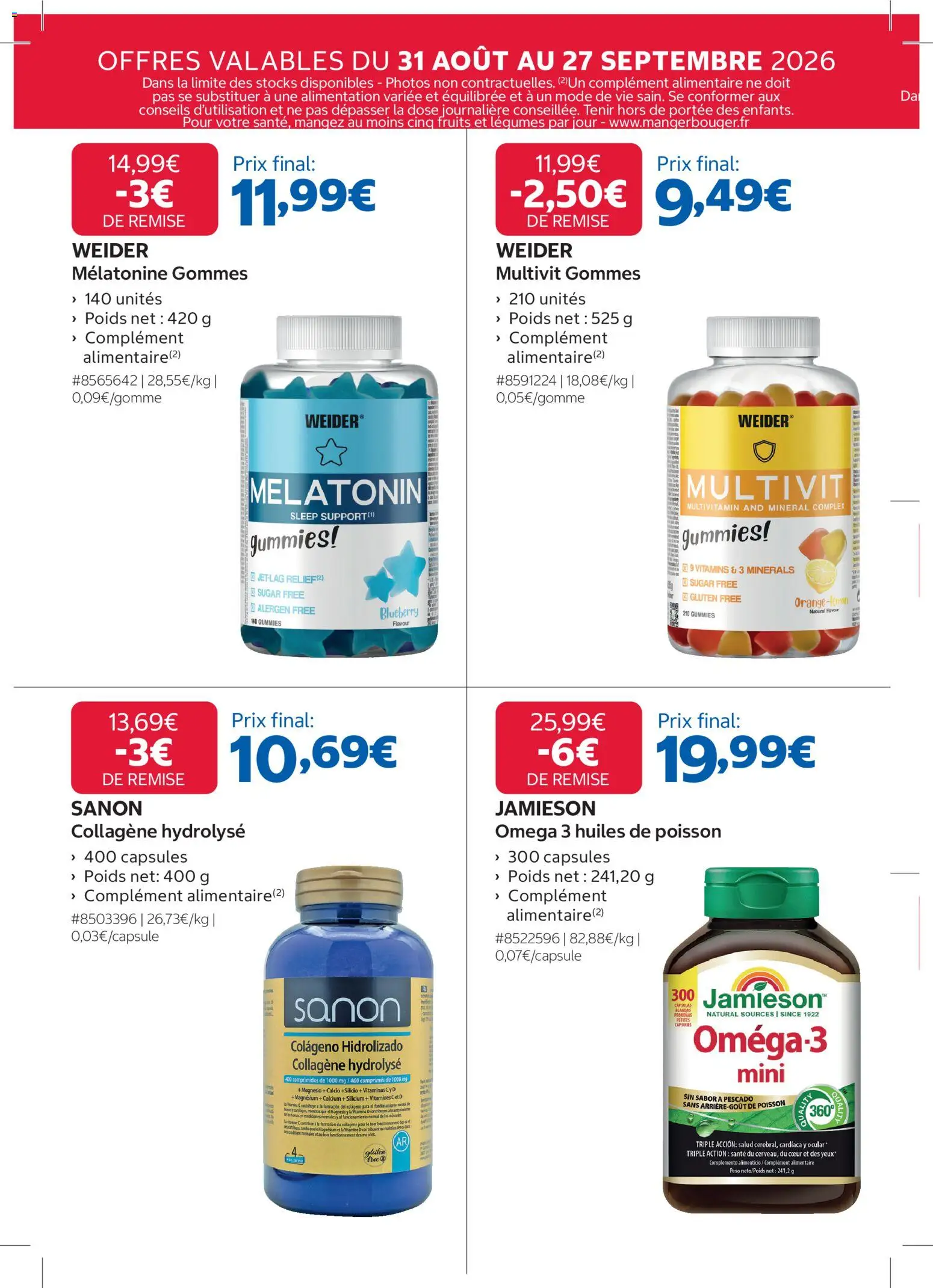 {H1} | Page: 8 | Produits: Capsules, Alimentation, Oméga, Fruits