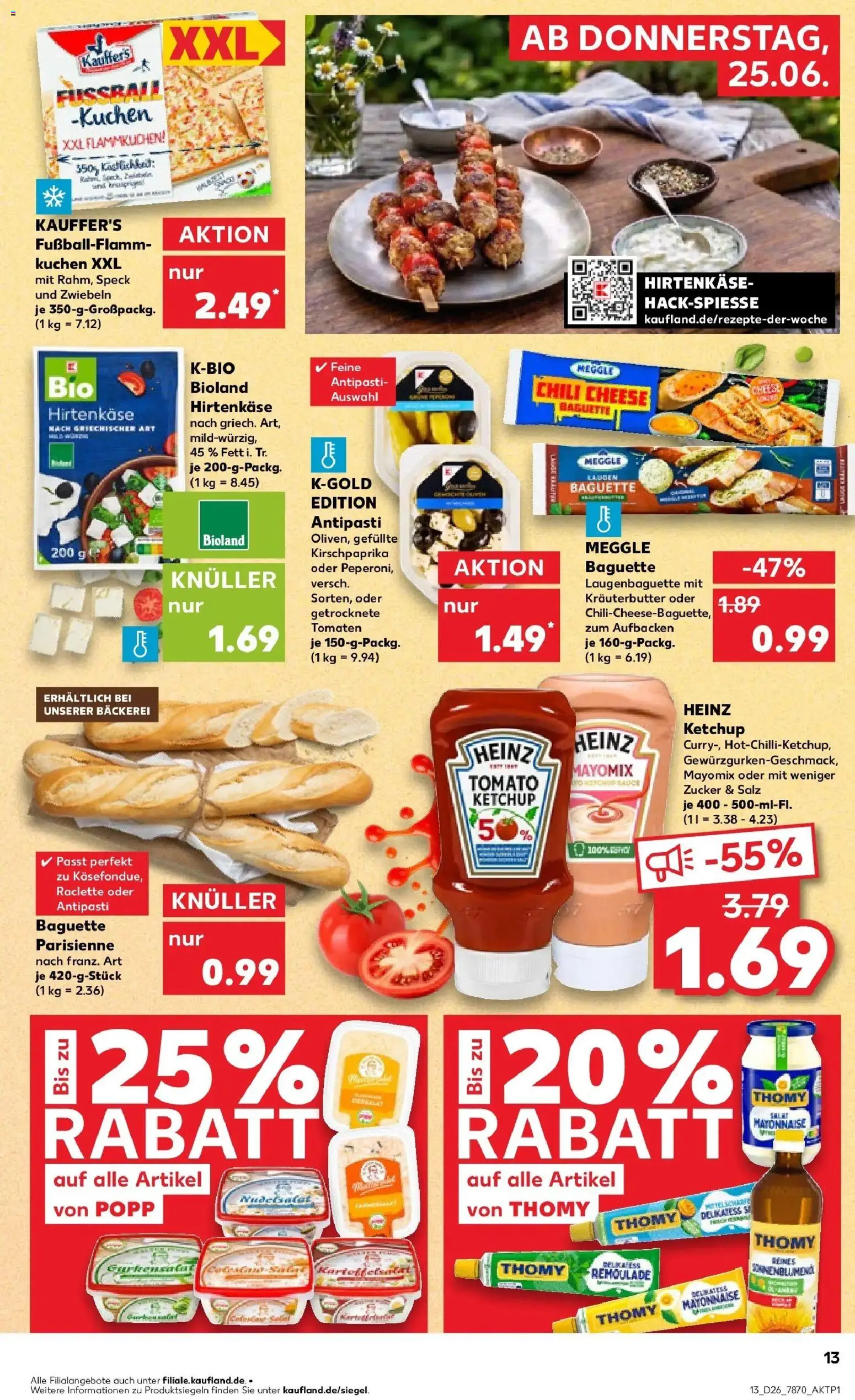 Kaufland Prospekt Weingarten – gültig ab 22.06.2026 | Seite: 18 | Produkte: Baguette, Kräuterbutter, Mayonnaise, Ketchup