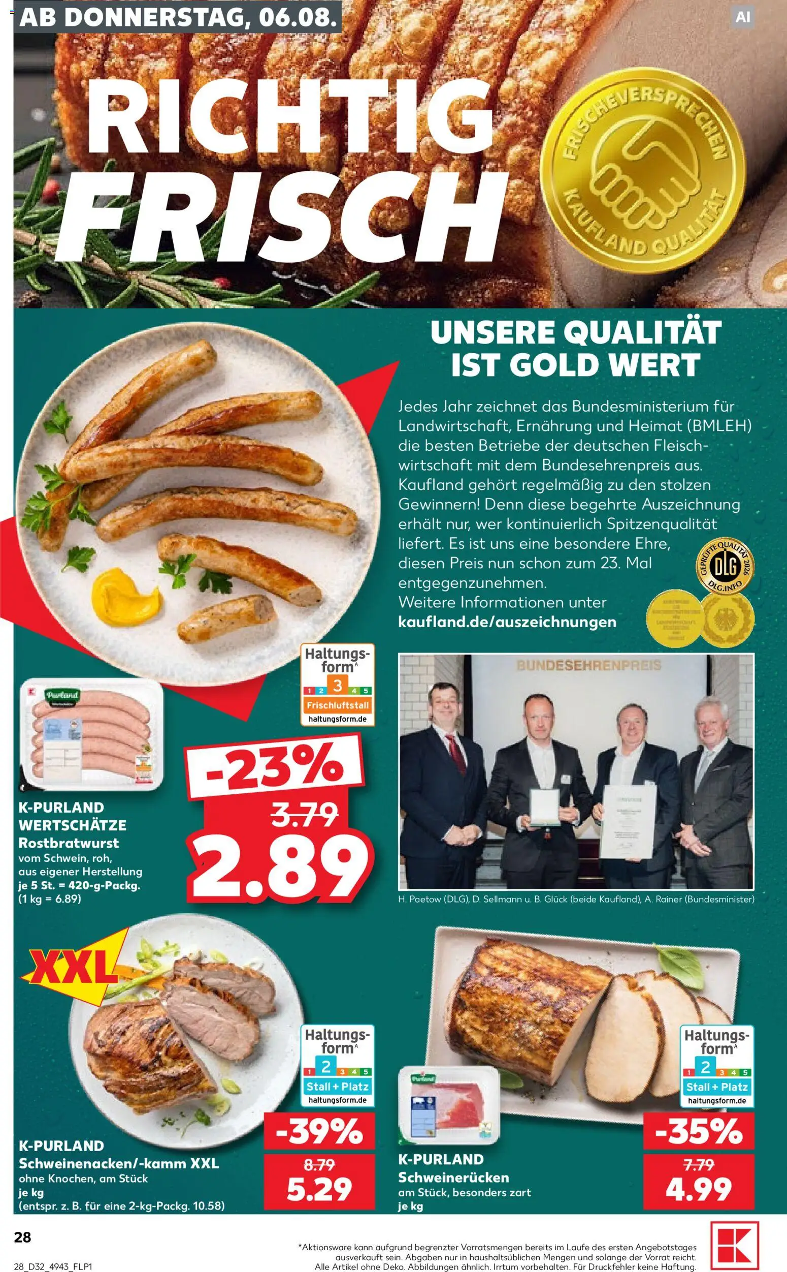 Kaufland Prospekt Köln – gültig ab 06.08.2026 | Seite: 28 | Produkte: Schweinerucken, Fleisch