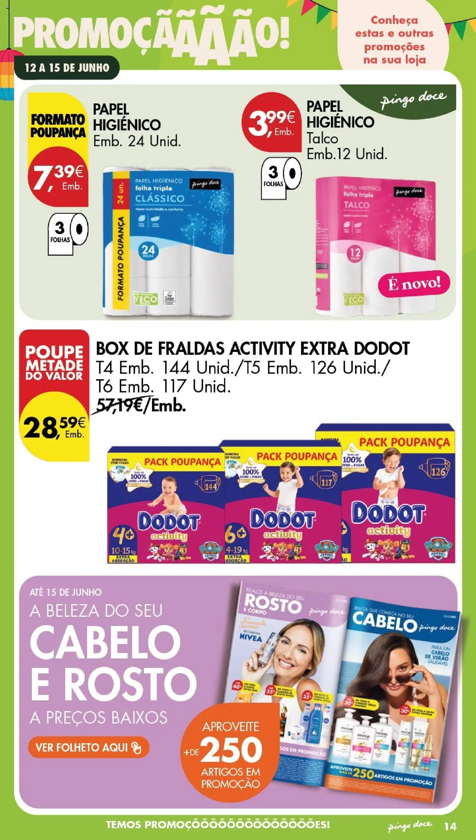 Pingo Doce Poupe este Fim de Semana │ válido de 12.06.2026 | Página: 13 | Produtos: Papel higiénico, Fraldas