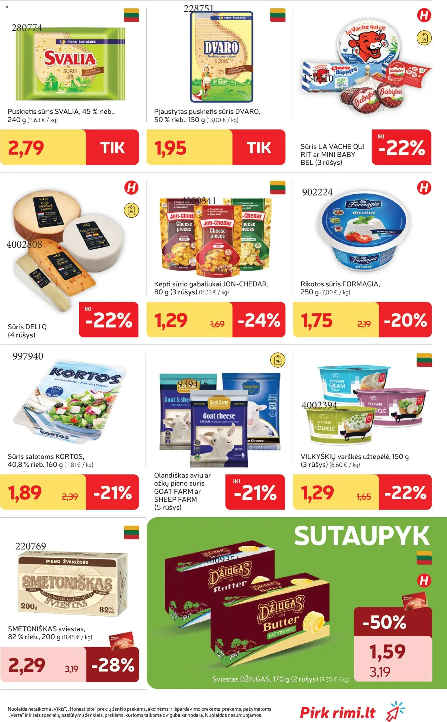 Rimi akcijos nuo 16.06.2026 | Puslapis: 17 | Prekių: Užtepėlė, Pelė, Sūris, Sviestas