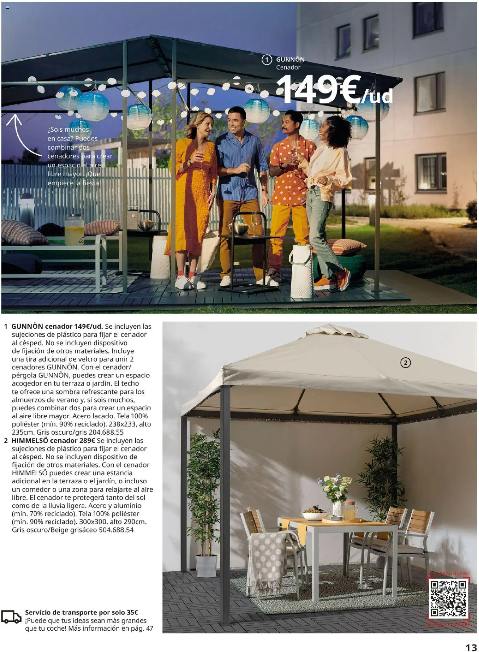 Catálogo IKEA Muebles de exterior │ válido desde el 17/12/2025 | Página: 13 | Productos: Sombra, Té