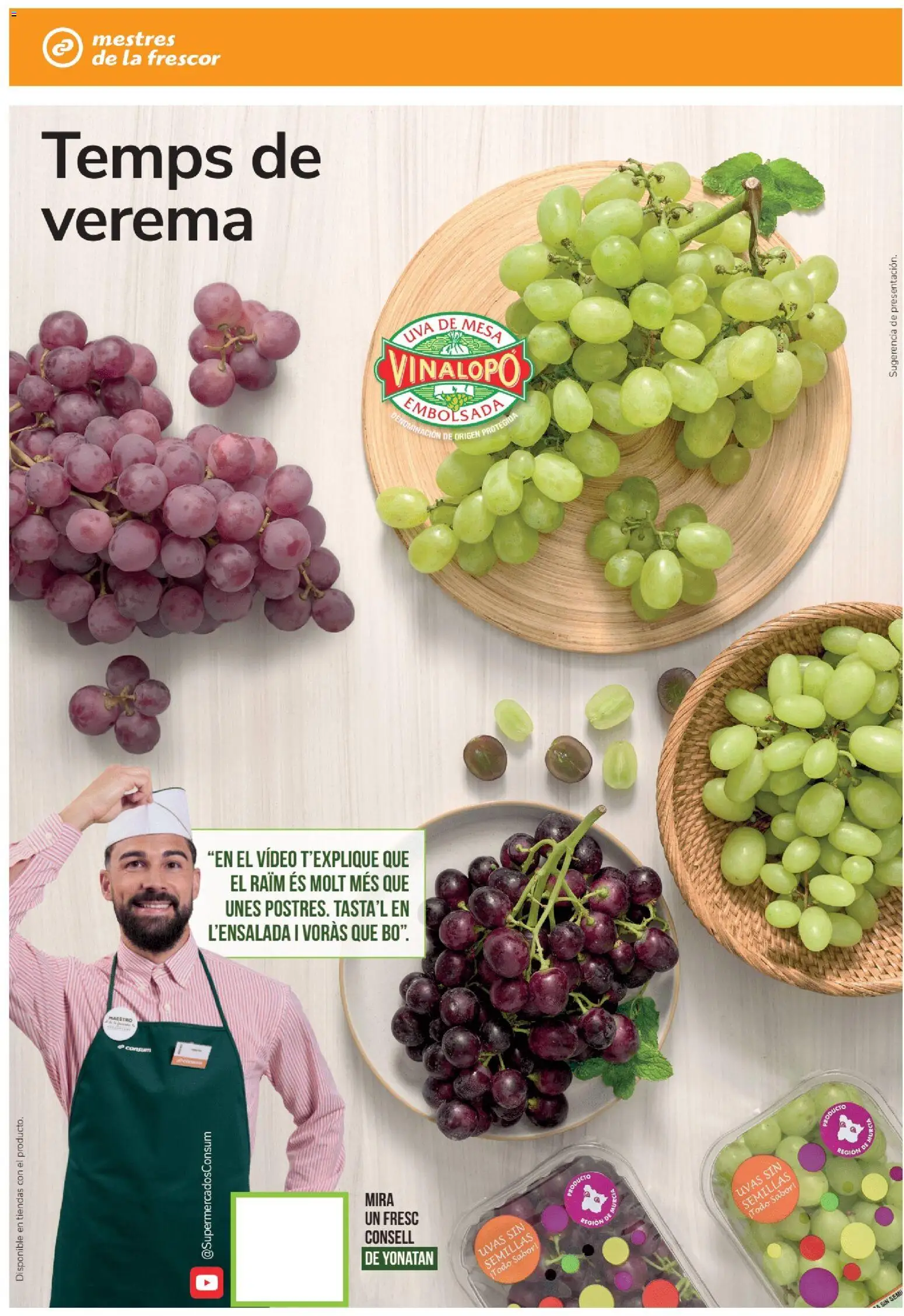 Consum folleto │ válido desde el 27/08/2026 | Página: 16 | Productos: Uvas, Video, Mesa