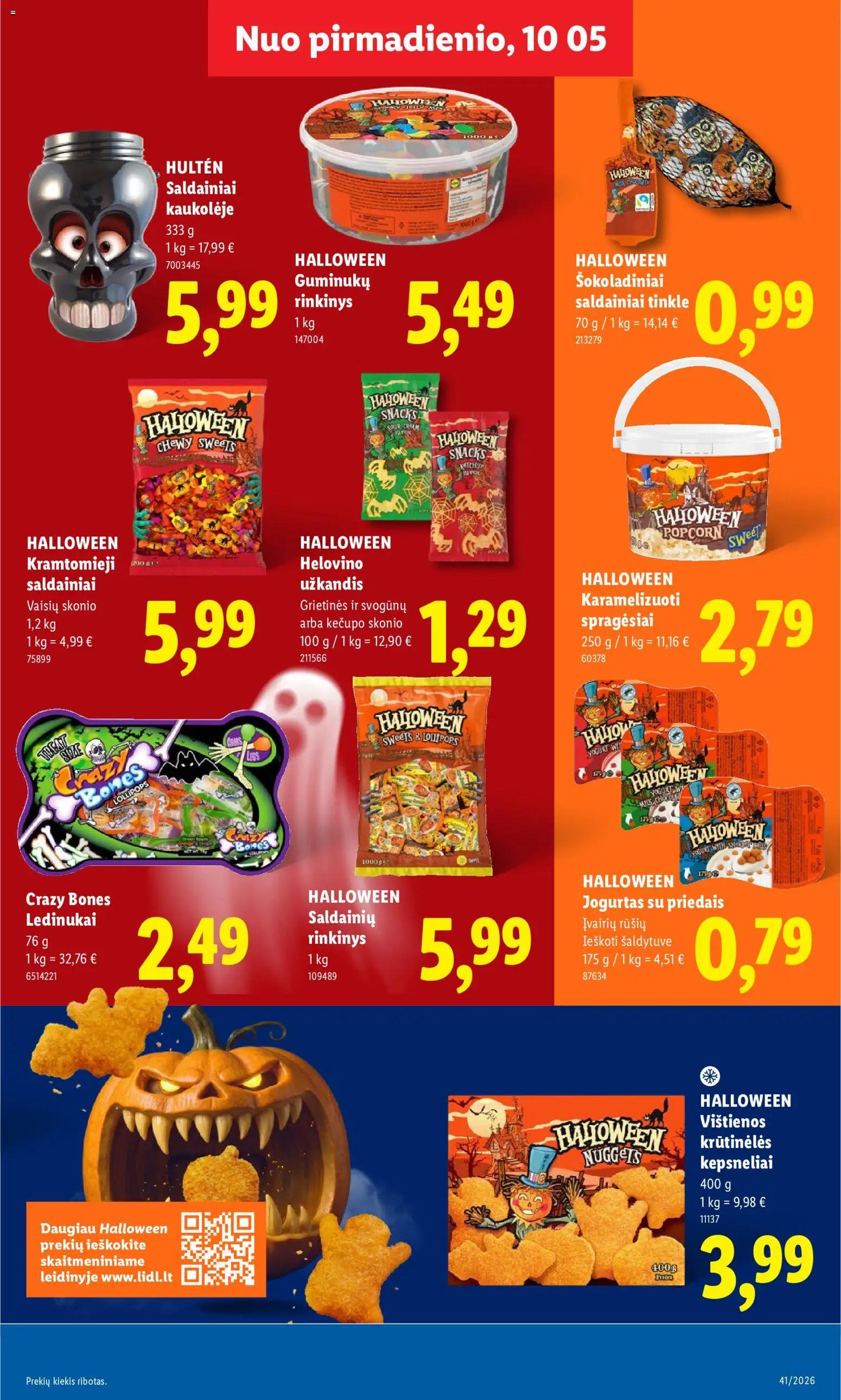 LIDL akcijos nuo 2026.10.05 | Puslapis: 21 | Prekių: Ledinukai, Vištienos, Jogurtas, Saldainiai