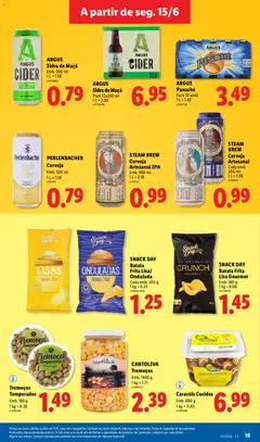 Pré-visualização CANTOLIVA Tremoços, Emb. 1400 g 1 kg = 1.71 válido de 15/06/2026 | Página: 19 | Produtos: Batata, Batatas, Cerveja, Batatas fritas