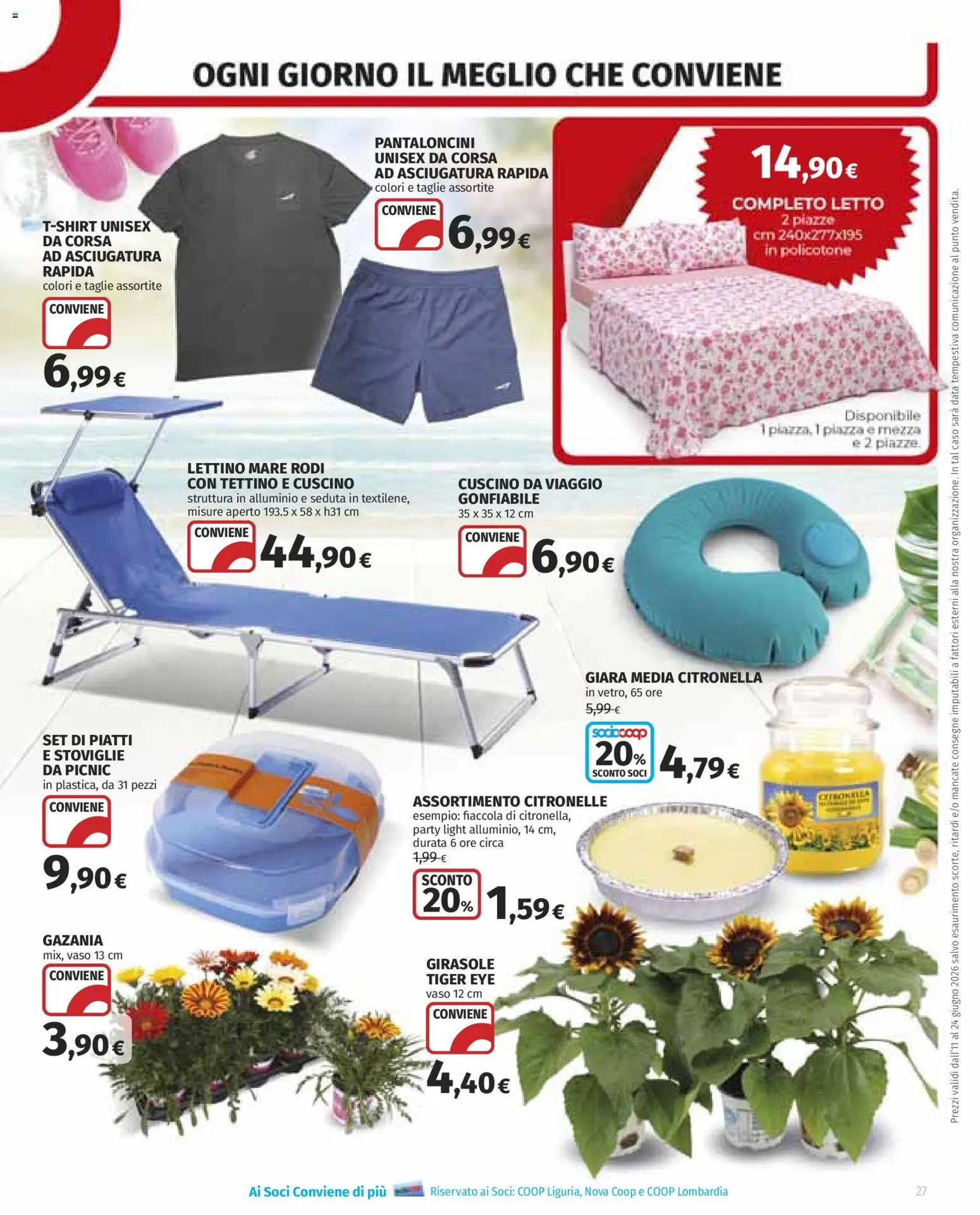 Volantino COOP del 11.06.2026 | Pagina: 27 | Prodotti: Citronella, Data, Lettino, Vaso